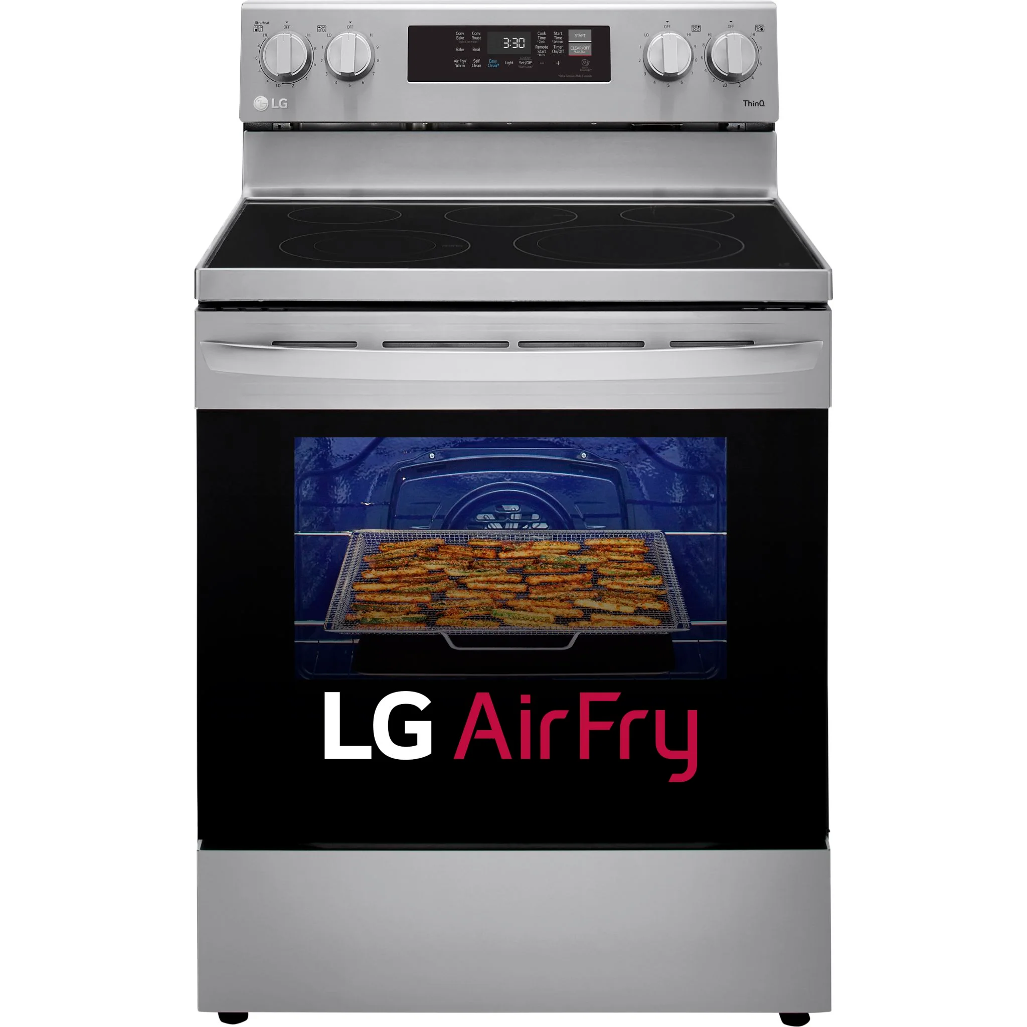 LG 6.3 cu ft. Smart Wi-Fi Enabled Fan Convection Electric Range with Air Fry & EasyClean - Stainless (LREL6323S) - Image 2