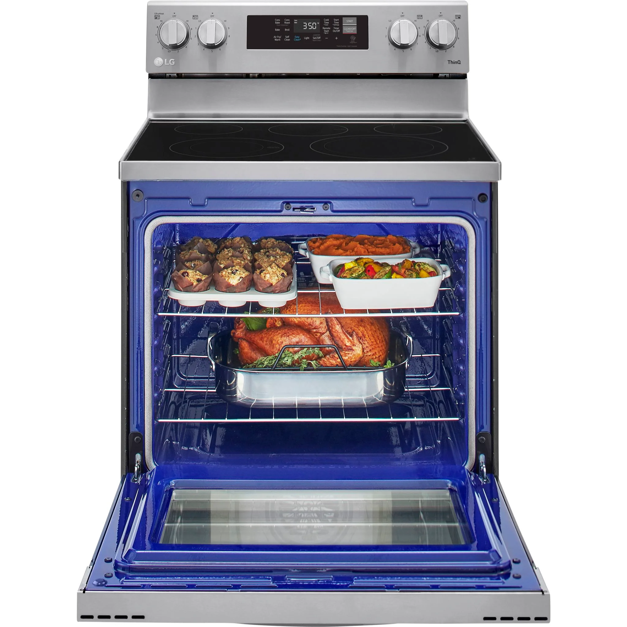LG 6.3 cu ft. Smart Wi-Fi Enabled Fan Convection Electric Range with Air Fry & EasyClean - Stainless (LREL6323S) - Image 20