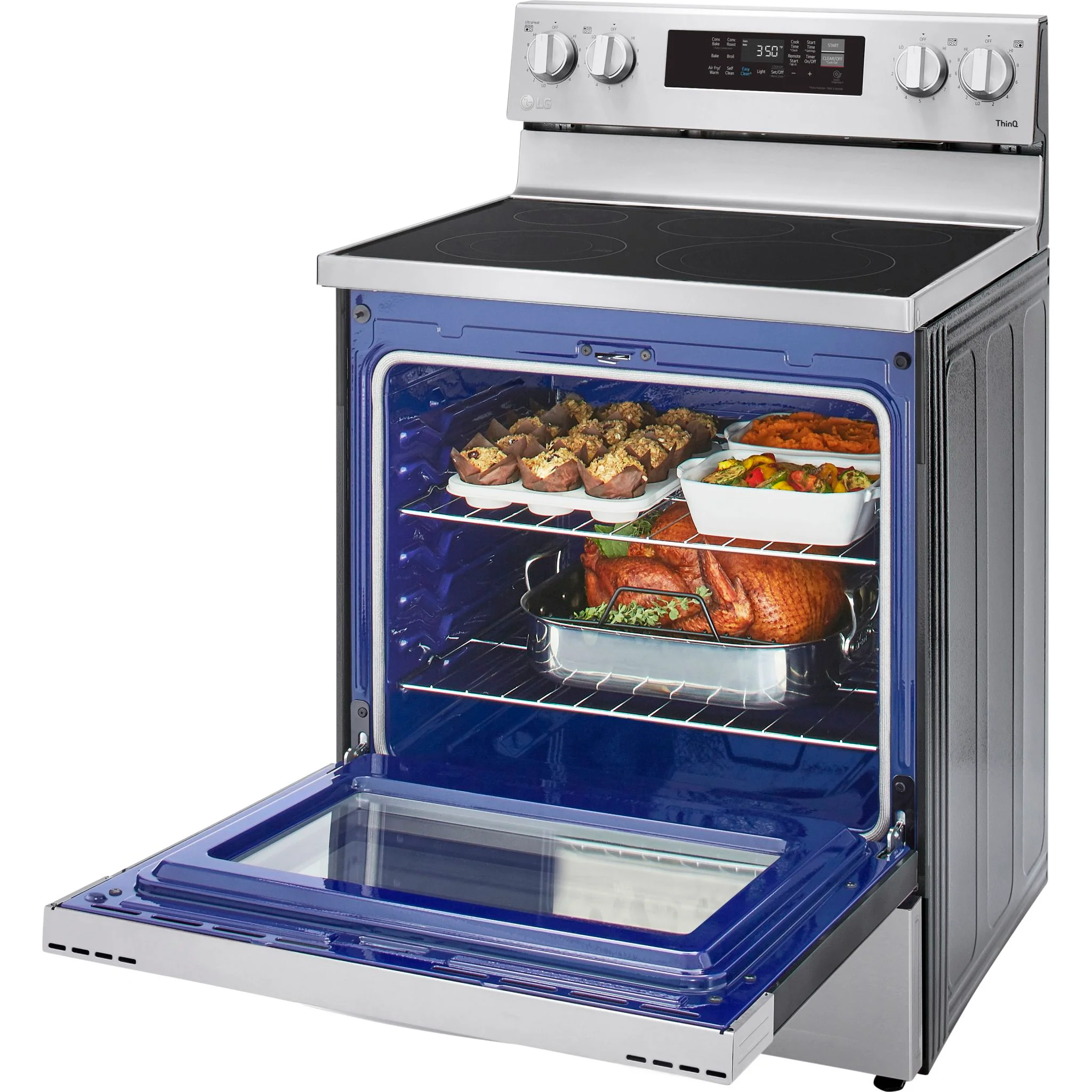 LG 6.3 cu ft. Smart Wi-Fi Enabled Fan Convection Electric Range with Air Fry & EasyClean - Stainless (LREL6323S) - Image 22