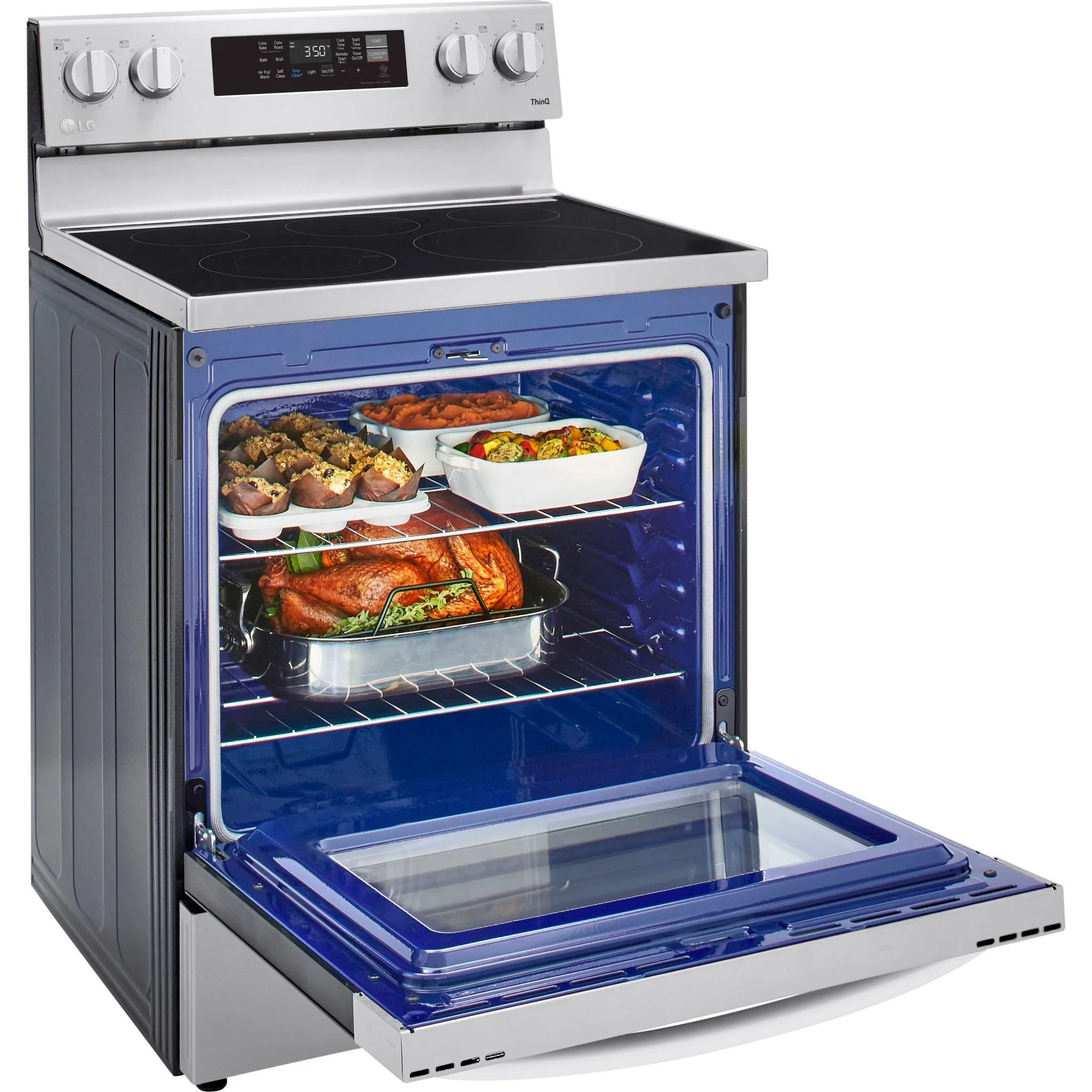 LG 6.3 cu ft. Smart Wi-Fi Enabled Fan Convection Electric Range with Air Fry & EasyClean - Stainless (LREL6323S) - Image 25