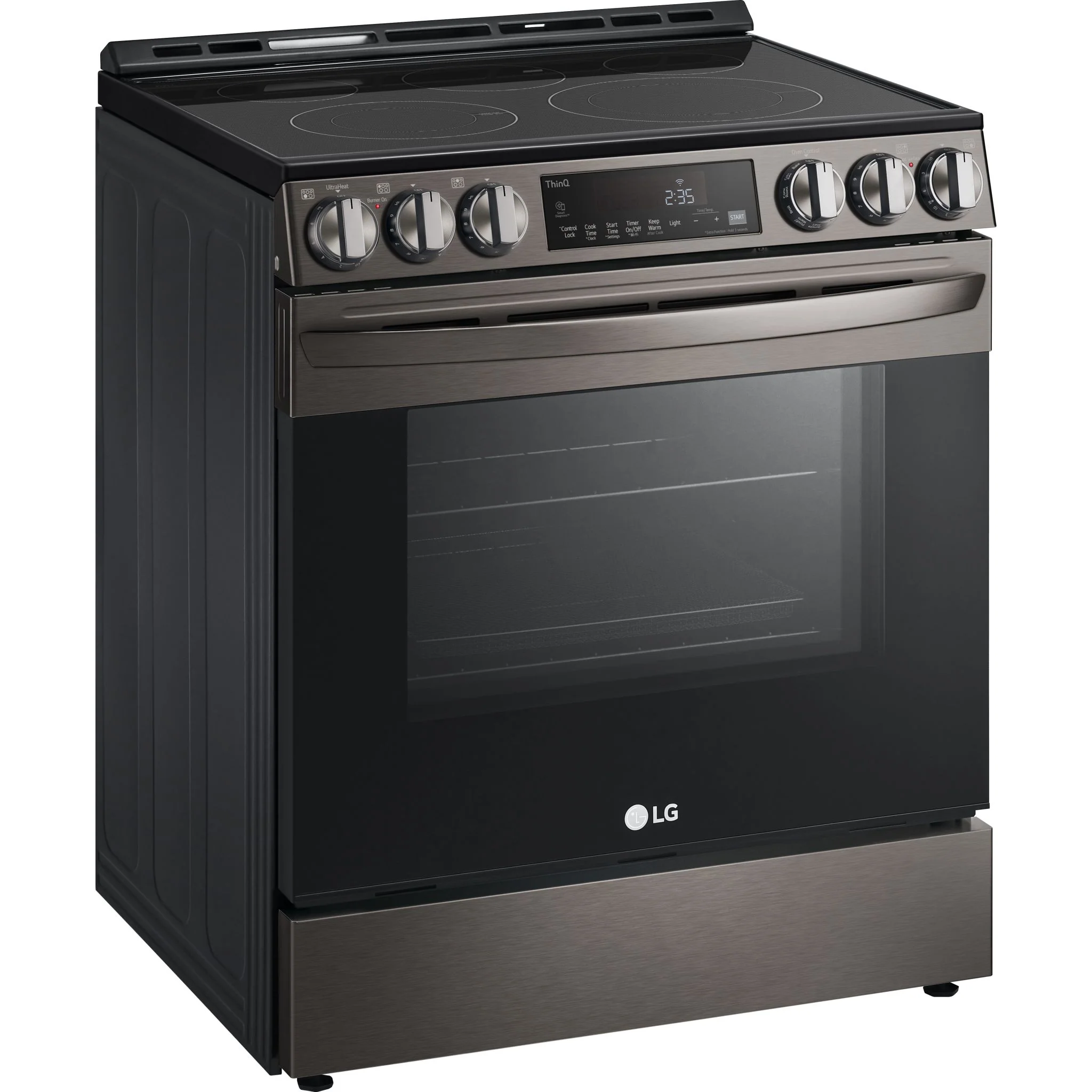 LG 6.3 cu ft. Smart Wi-Fi Enabled Fan Convection Electric Slide-in Range with Air Fry & EasyClean - Black Stainless (LSEL6333D) - Image 2