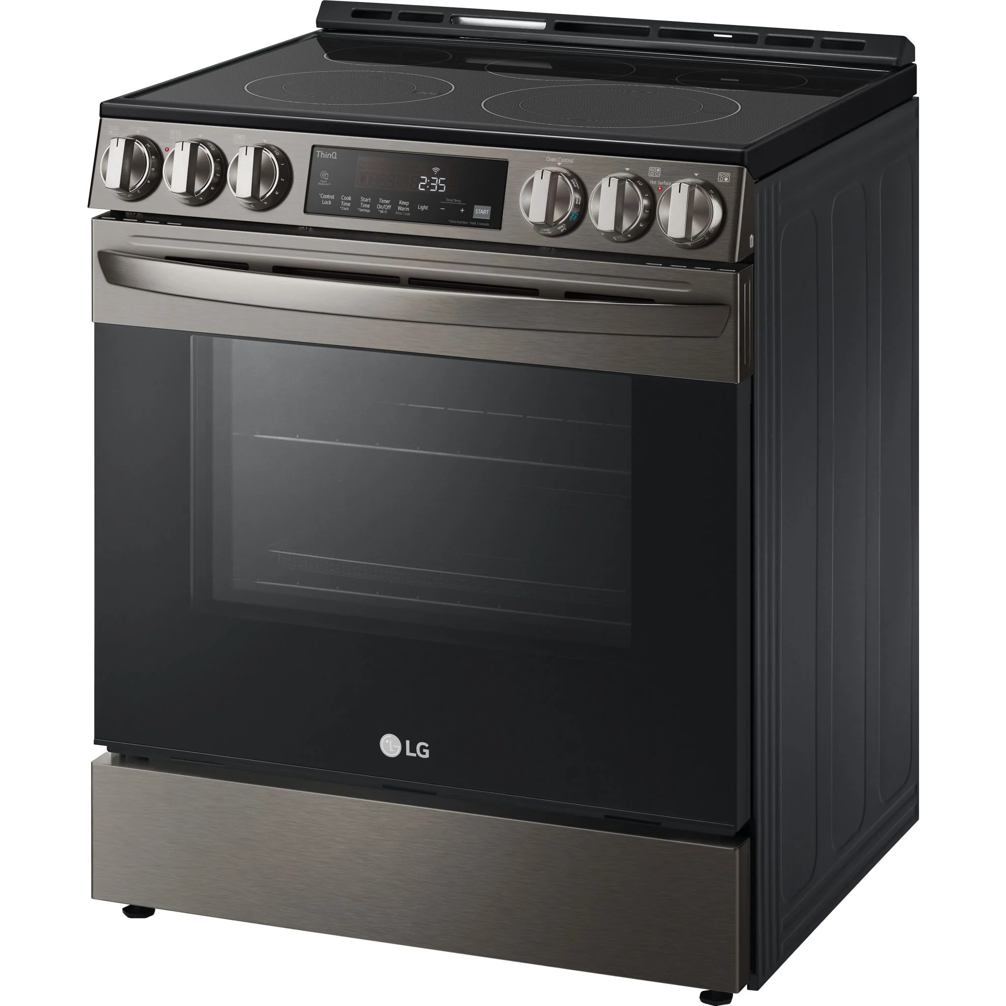 LG 6.3 cu ft. Smart Wi-Fi Enabled Fan Convection Electric Slide-in Range with Air Fry & EasyClean - Black Stainless (LSEL6333D) - Image 3