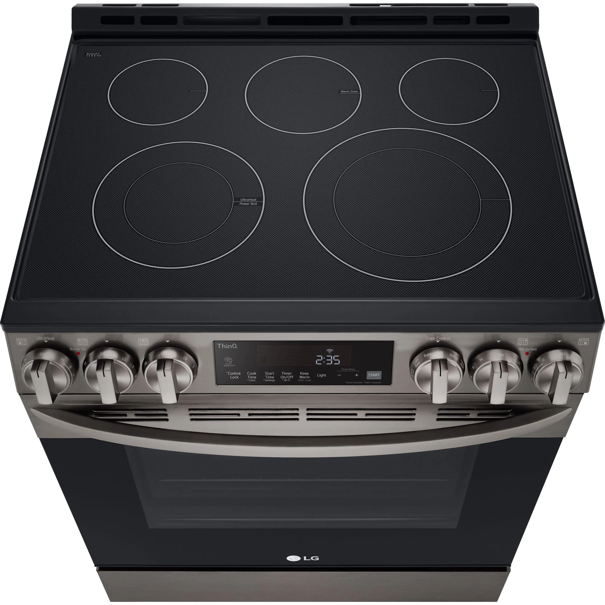 LG 6.3 cu ft. Smart Wi-Fi Enabled Fan Convection Electric Slide-in Range with Air Fry & EasyClean - Black Stainless (LSEL6333D) - Image 4