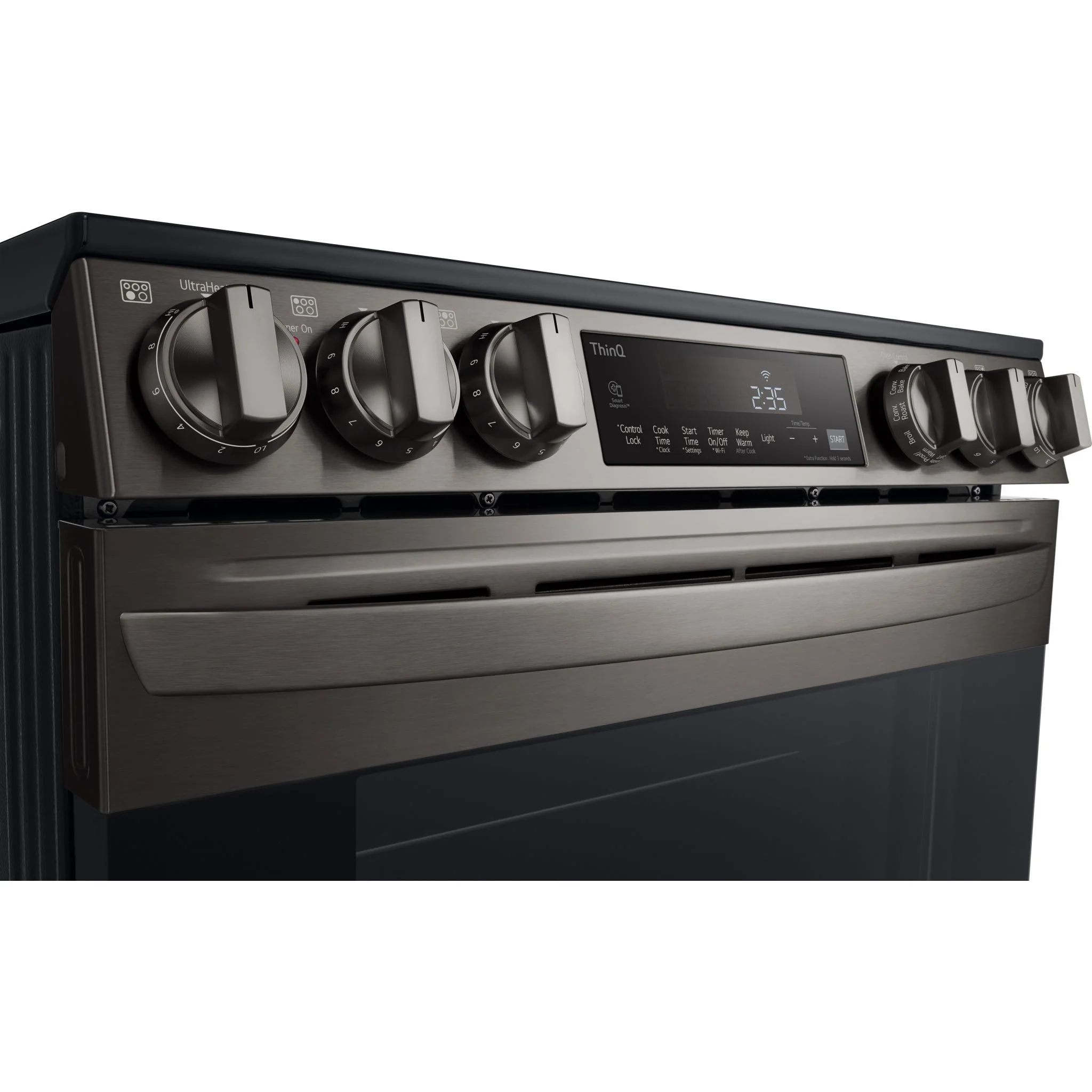 LG 6.3 cu ft. Smart Wi-Fi Enabled Fan Convection Electric Slide-in Range with Air Fry & EasyClean - Black Stainless (LSEL6333D) - Image 6