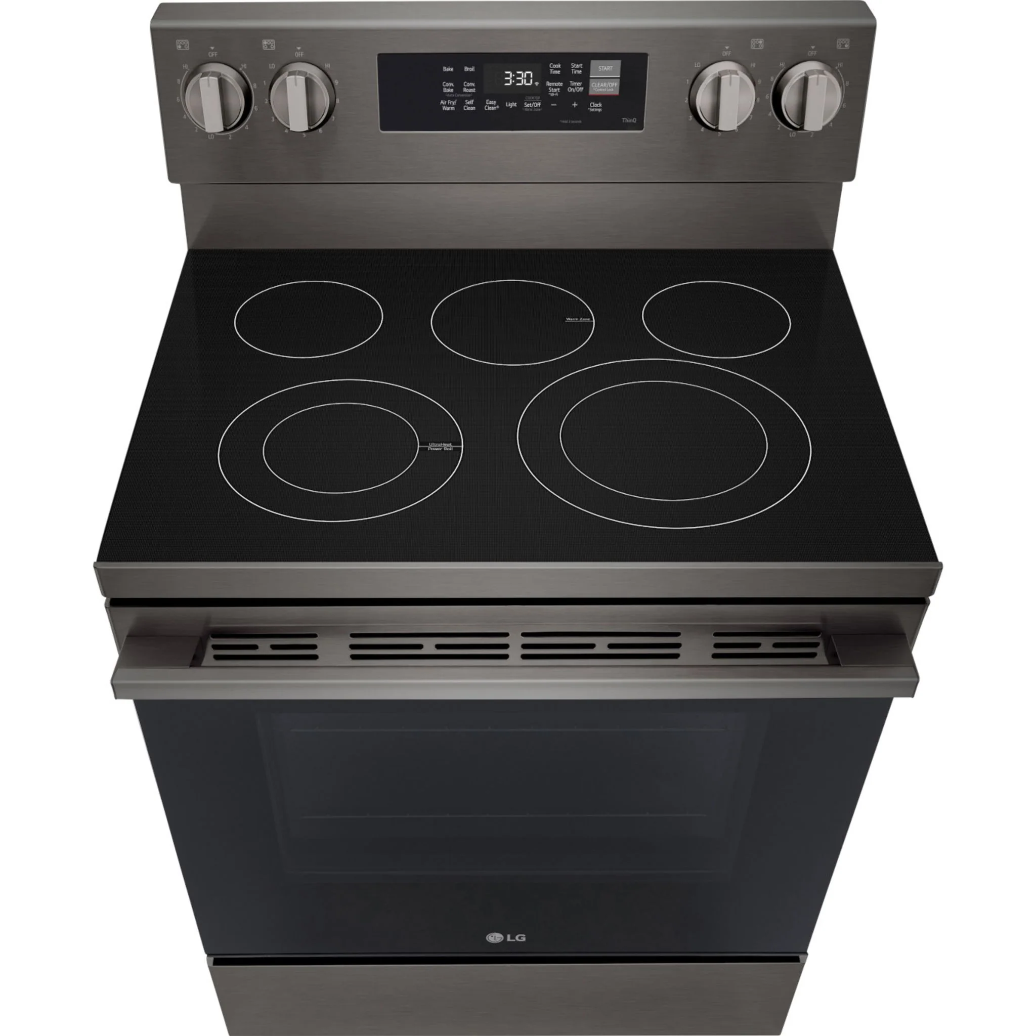 LG 6.3 cu. ft. Smart Wi-Fi Enabled ProBake Convection® Electric Range with Air Fry & EasyClean - Black Stainless (LREN6323ZE) - Image 2