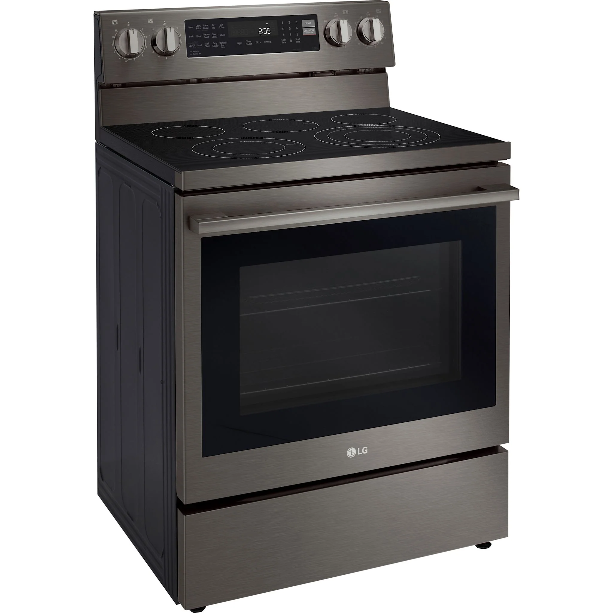 LG 6.3 cu. ft. Smart Wi-Fi Enabled ProBake Convection® Electric Range with Air Fry & EasyClean - Black Stainless (LREN6325ZE) - Image 2