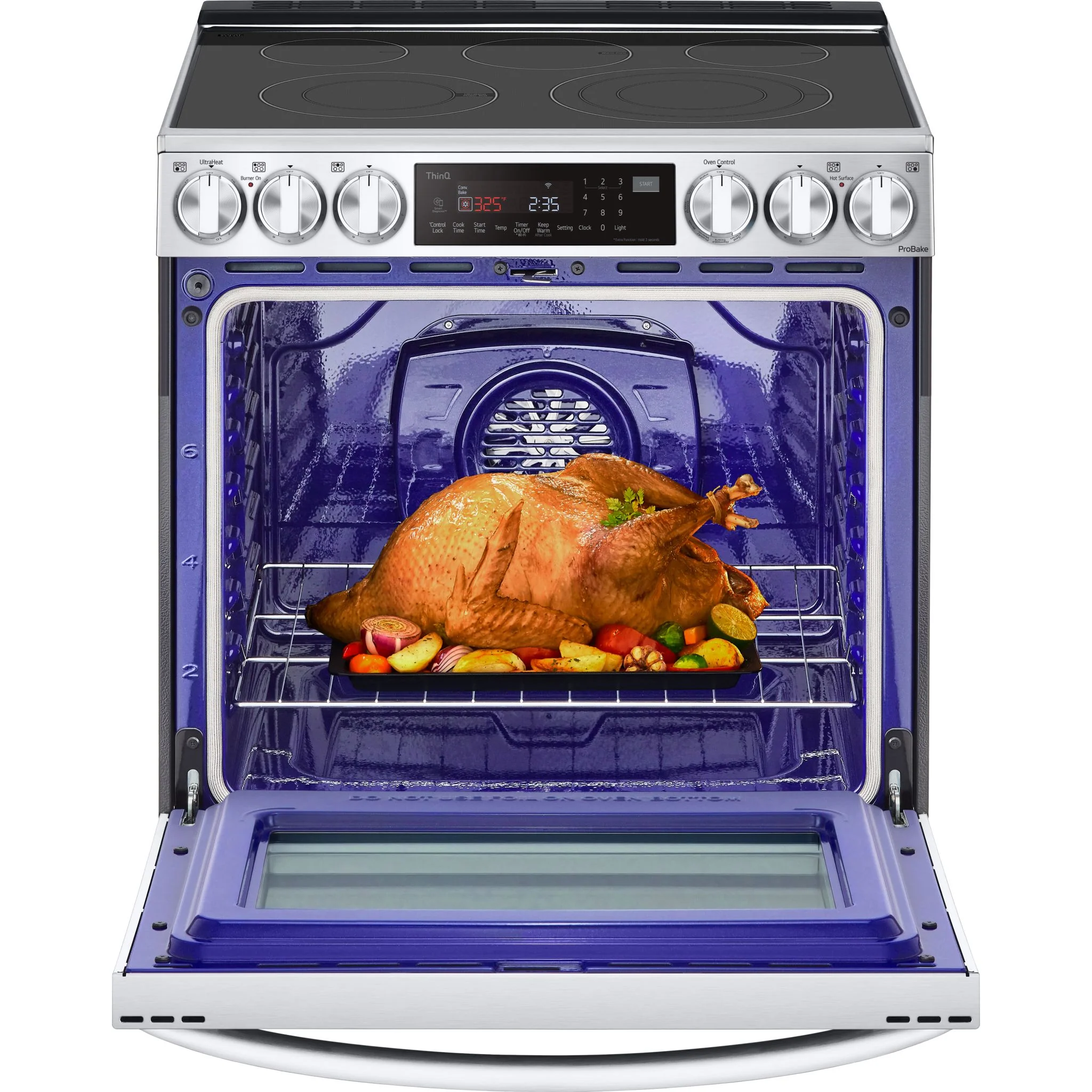 LG 6.3 cu ft. Smart wi-fi Enabled ProBake Convection® InstaView® Electric Slide-In Range with Air Fry - Stainless (LSEL6335F) - Image 2