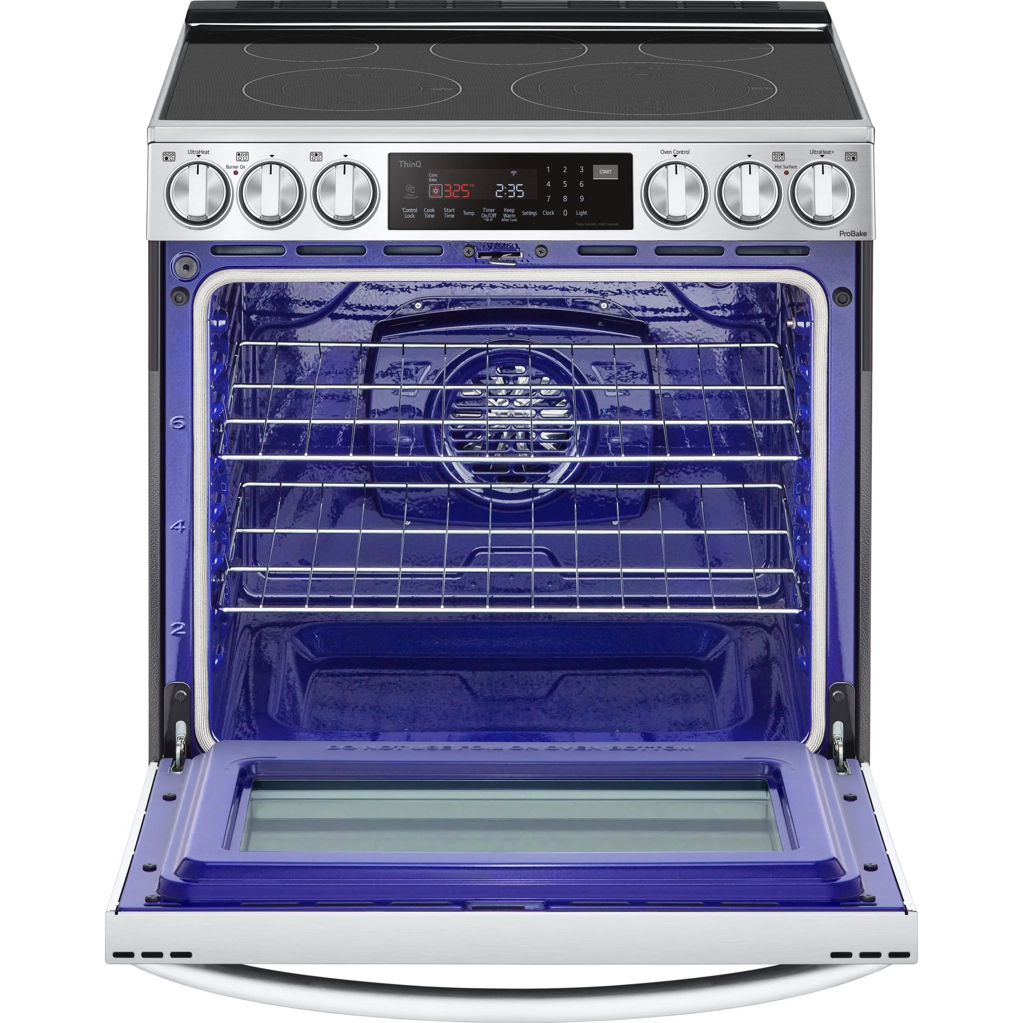 LG 6.3 cu ft. Smart Wi-Fi Enabled ProBake Convection® InstaView™ Electric Slide-in Range with Air Fry - Stainless (LSEL6337F) - Image 2
