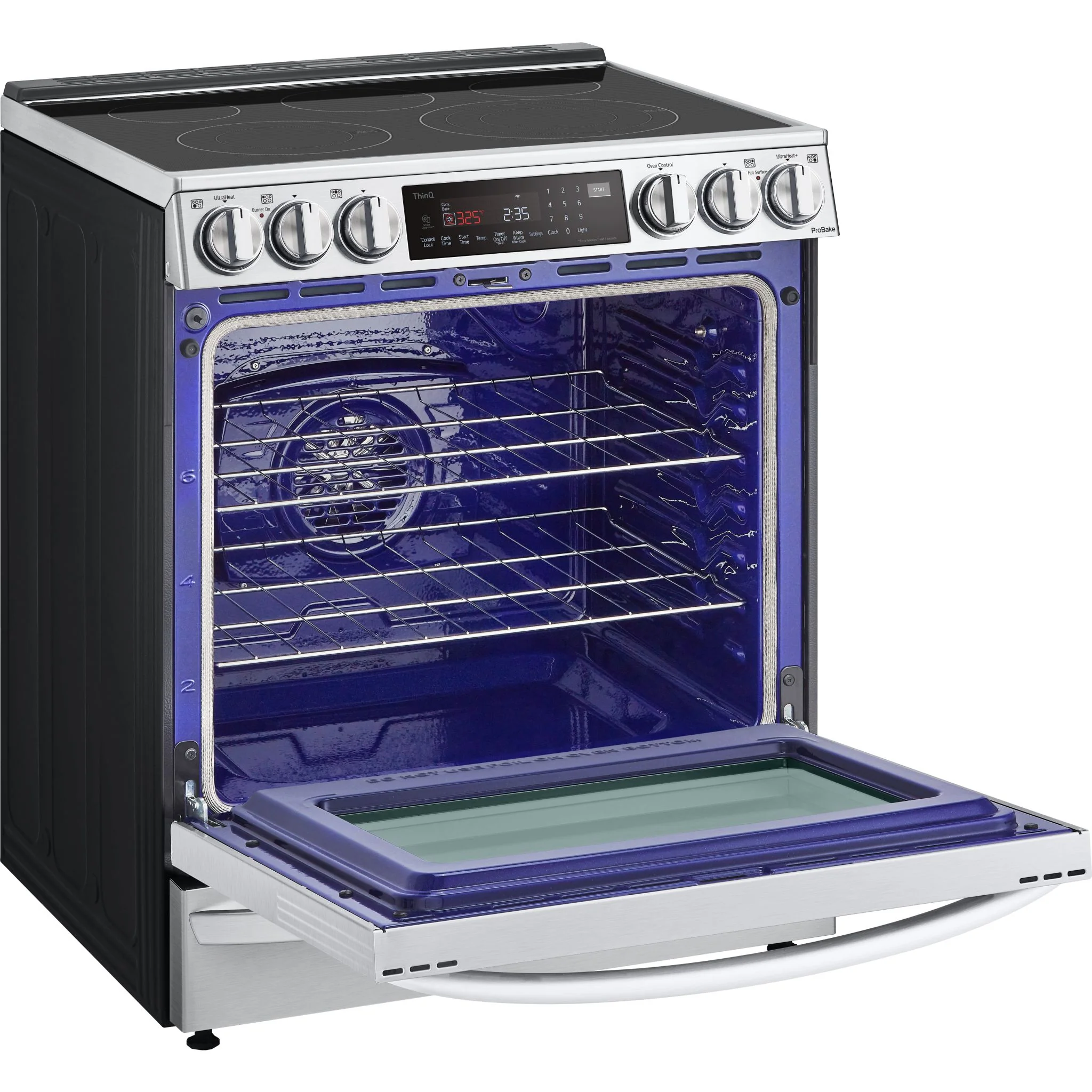 LG 6.3 cu ft. Smart Wi-Fi Enabled ProBake Convection® InstaView™ Electric Slide-in Range with Air Fry - Stainless (LSEL6337F) - Image 4
