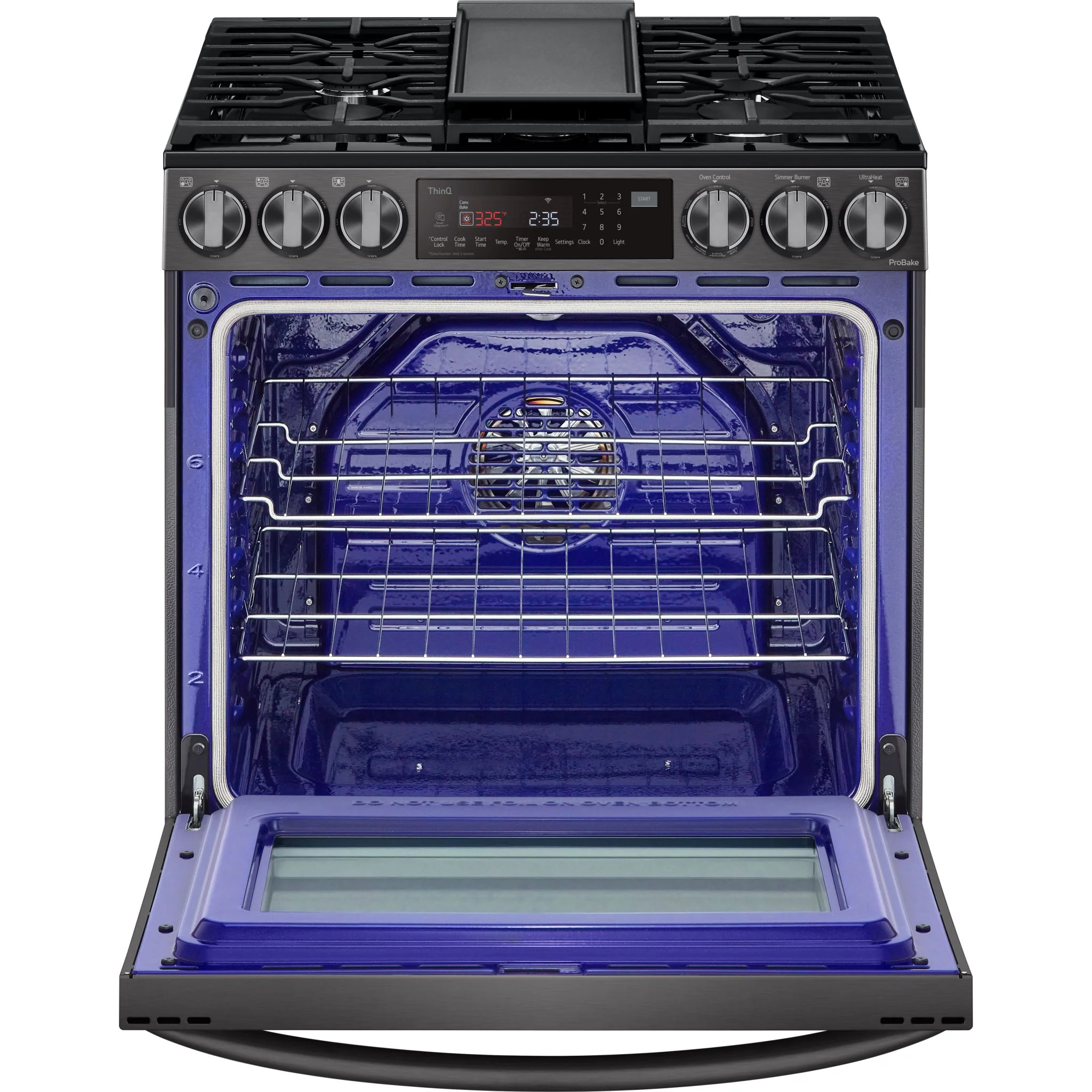 LG 6.3 cu ft. Smart wi-fi Enabled ProBake Convection® InstaView® Gas Slide-In Range with Air Fry - Black Stainless (LSGL6335D) - Image 6
