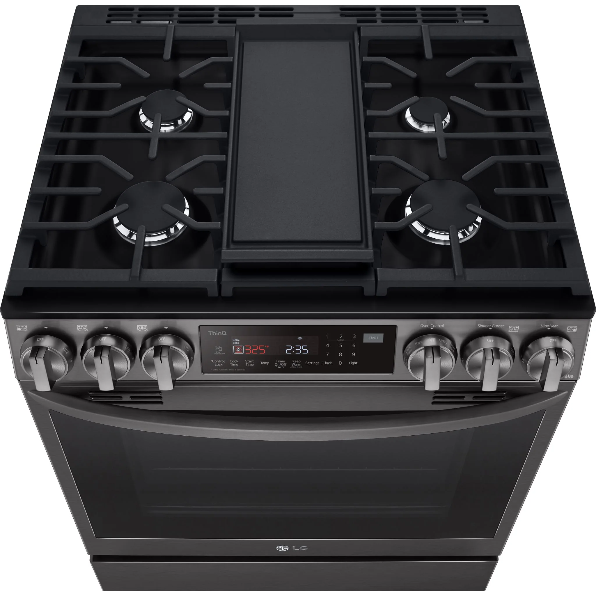 LG 6.3 cu ft. Smart wi-fi Enabled ProBake Convection® InstaView® Gas Slide-In Range with Air Fry - Black Stainless (LSGL6335D) - Image 9