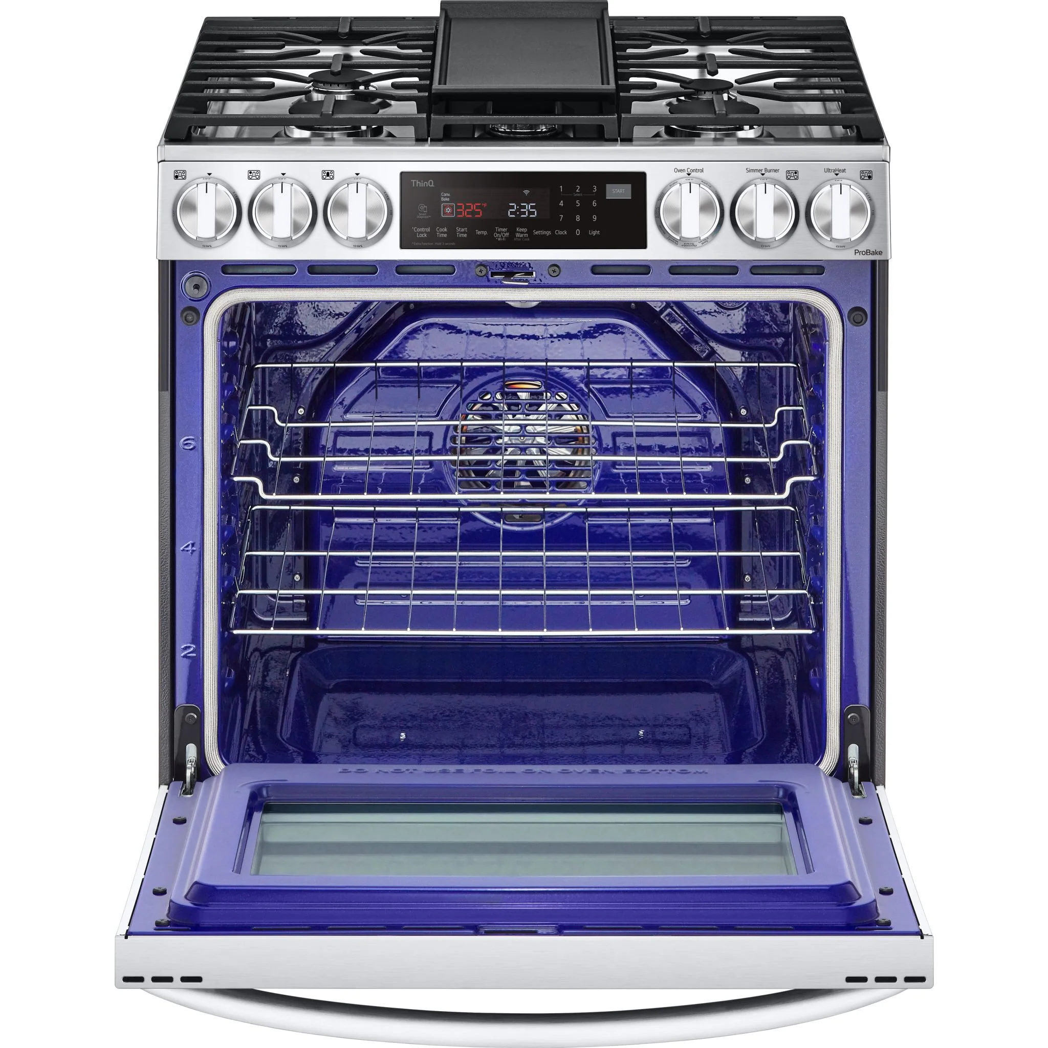 LG 6.3 cu ft. Smart wi-fi Enabled ProBake Convection® InstaView® Gas Slide-In Range with Air Fry - Stainless (LSGL6335F) - Image 2