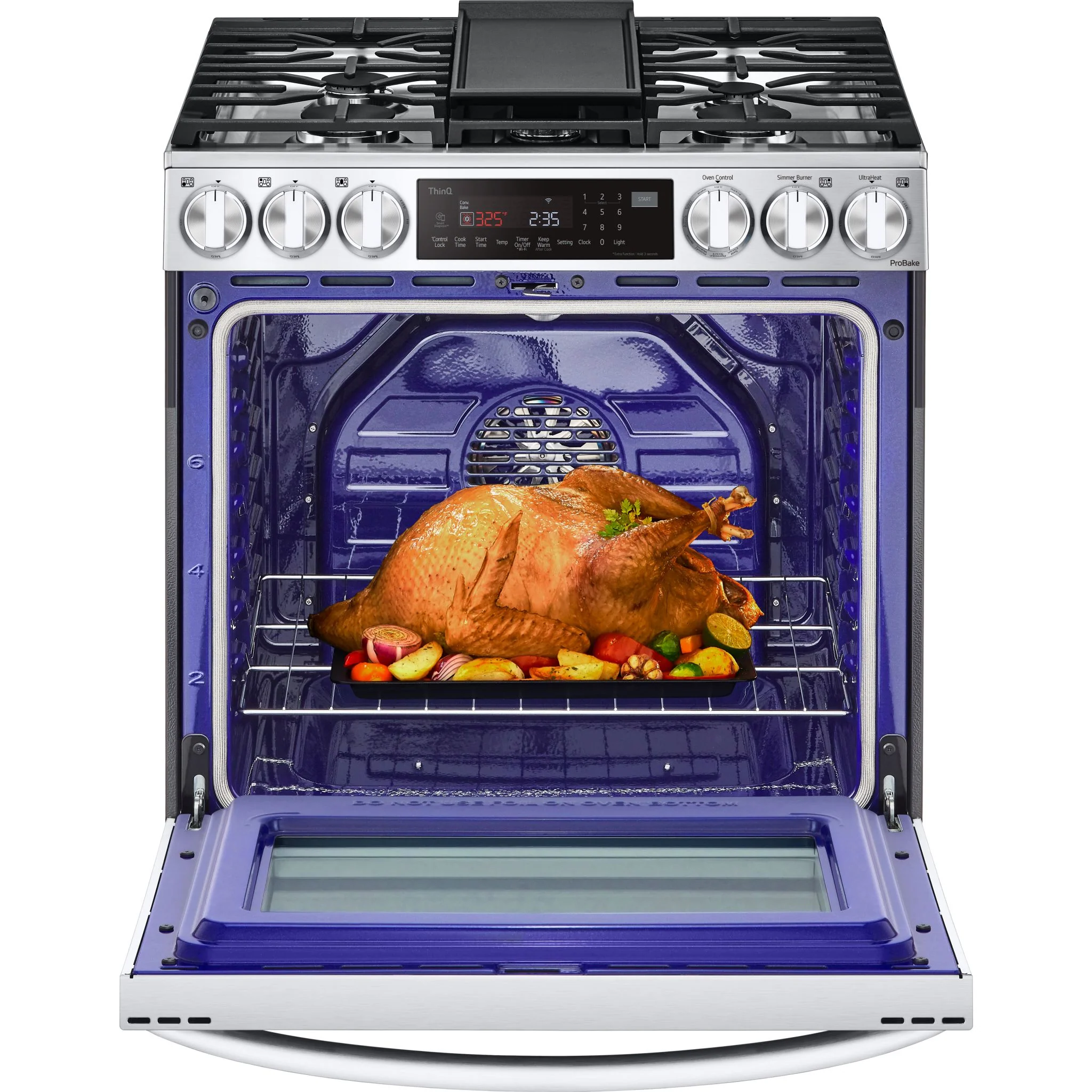 LG 6.3 cu ft. Smart wi-fi Enabled ProBake Convection® InstaView® Gas Slide-In Range with Air Fry - Stainless (LSGL6335F) - Image 3