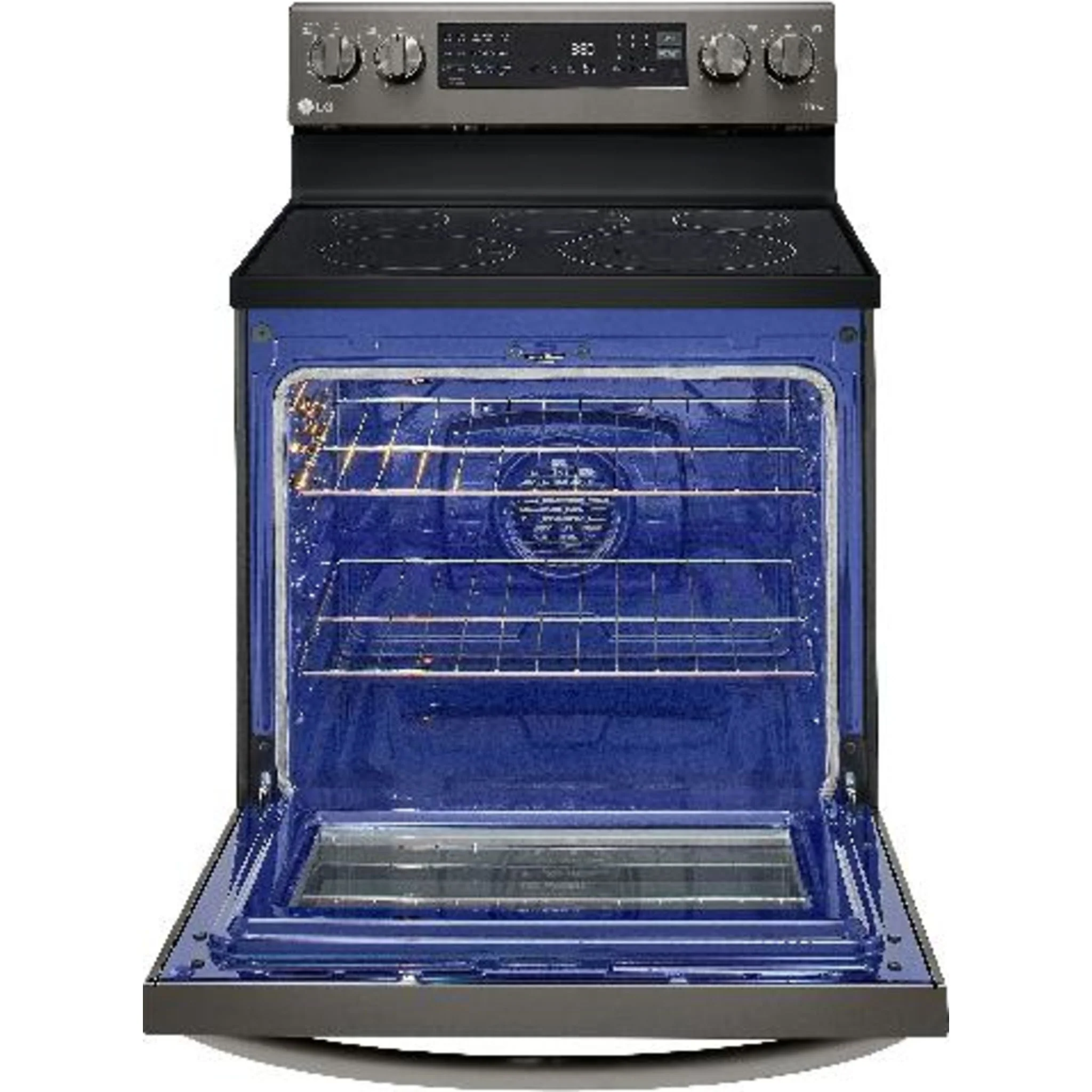 LG 6.3 cu ft. Smart Wi-Fi Enabled True Convection InstaView® Electric Range with Air Fry - Black Stainless (LREL6325D) - Image 4