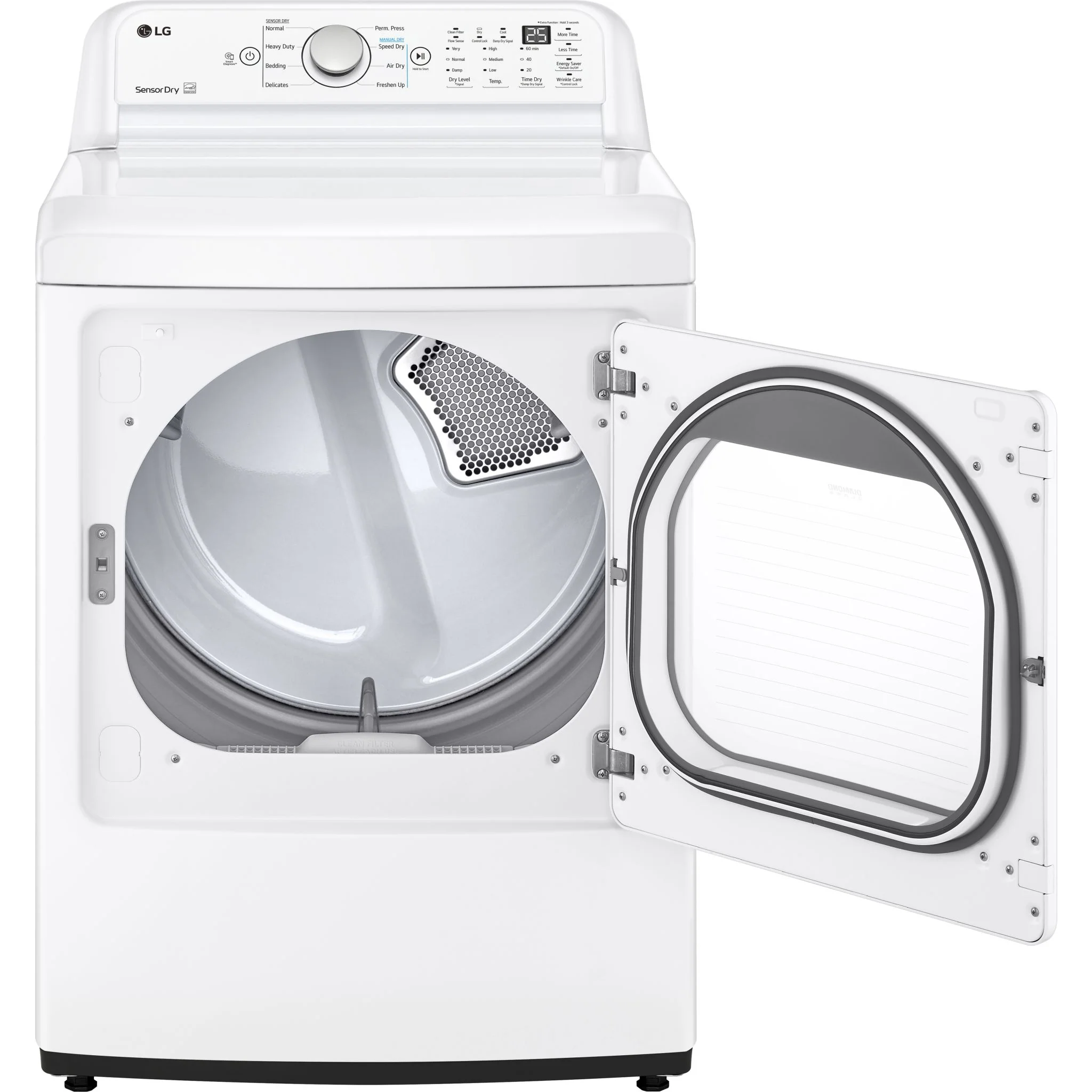 LG 7.3 cu. ft. Capacity Electric Dryer - White (DLE7150W) - Image 2
