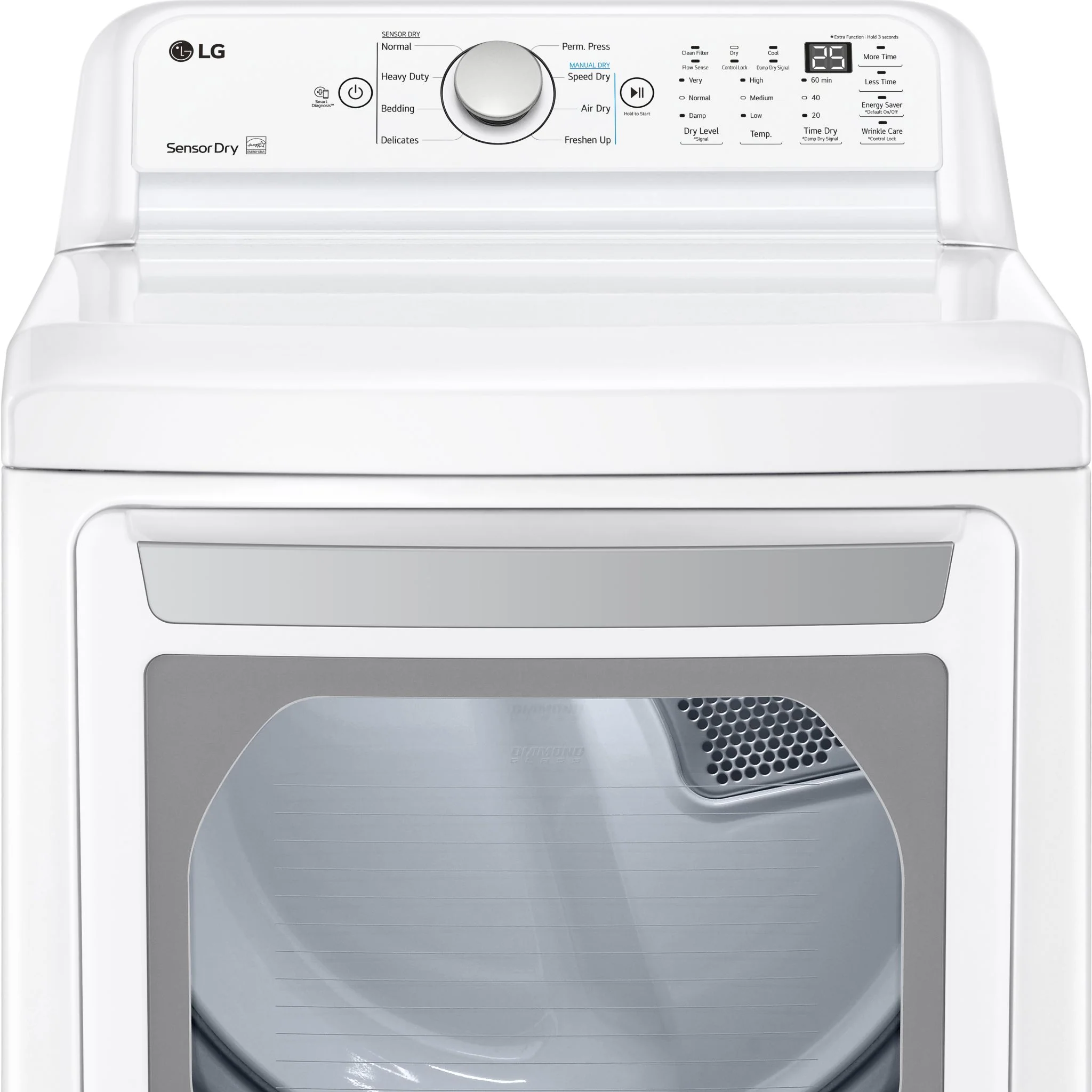 LG 7.3 cu. ft. Capacity Electric Dryer - White (DLE7150W) - Image 9