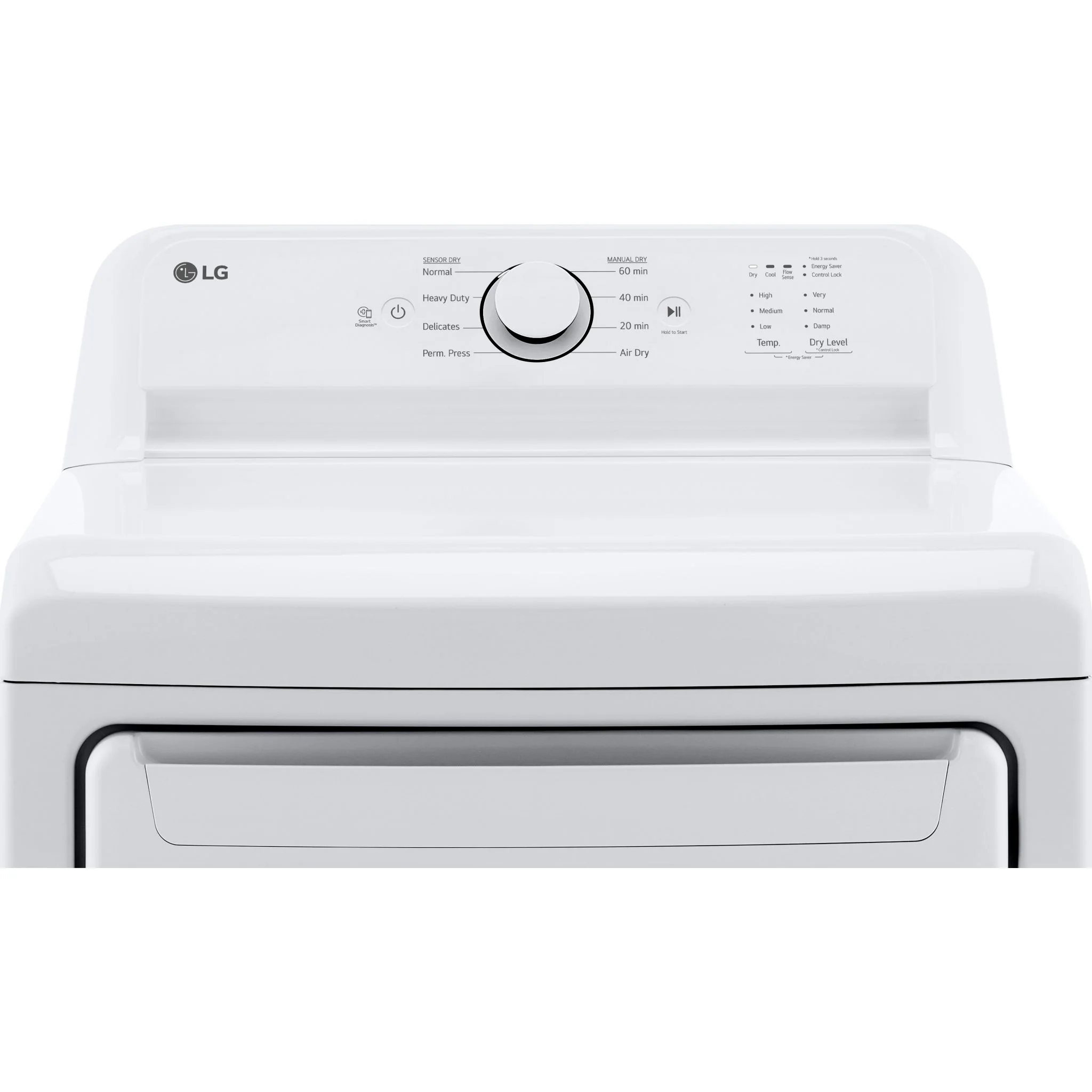 LG 7.3 cu. ft. Ultra Large Capacity Rear Control Electric ENERGY STAR® Dryer with Sensor Dry - White (DLE6100W) - Image 7