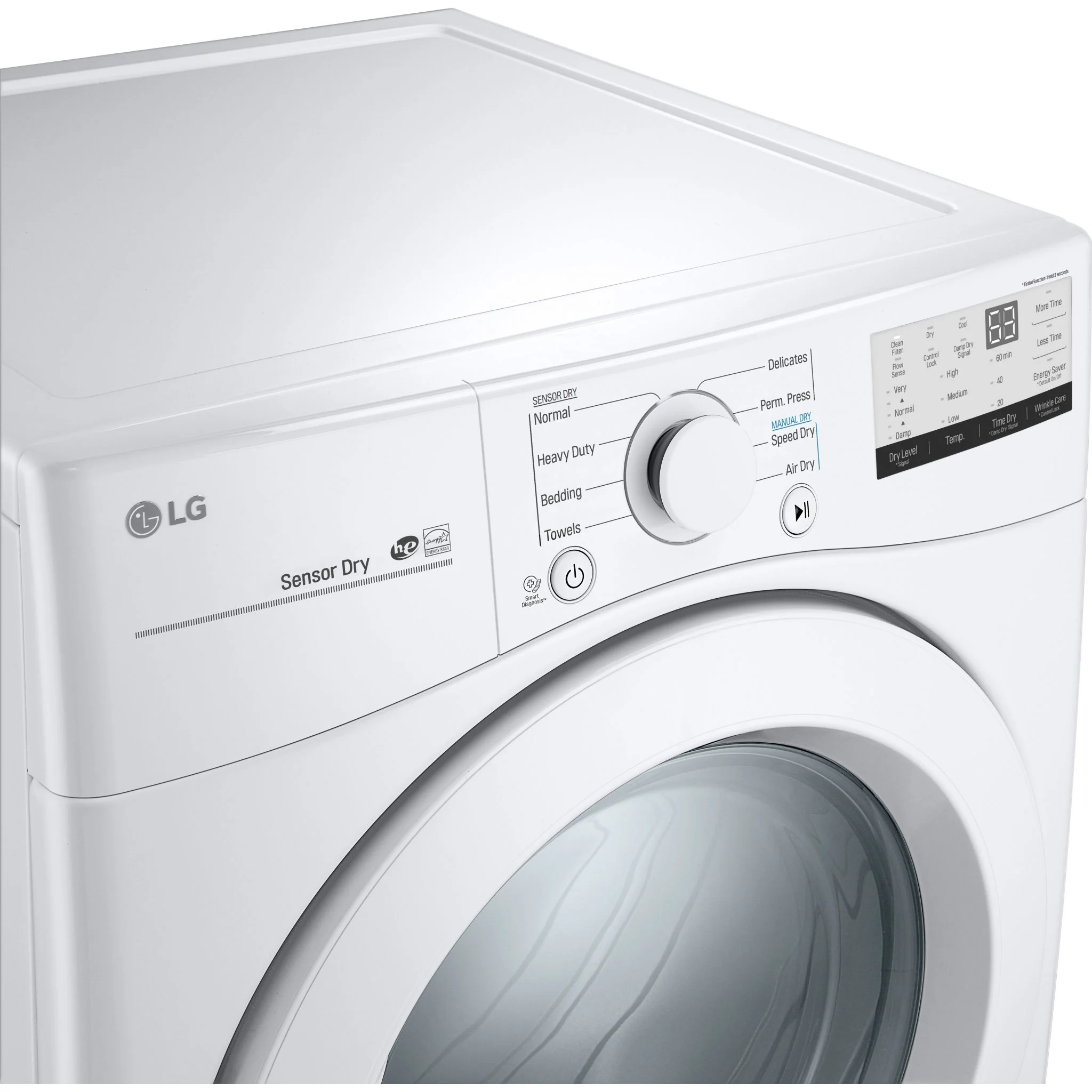 LG 7.4 cu. ft. Ultra Large Capacity Electric Dryer - White (DLE3400W) - Image 7