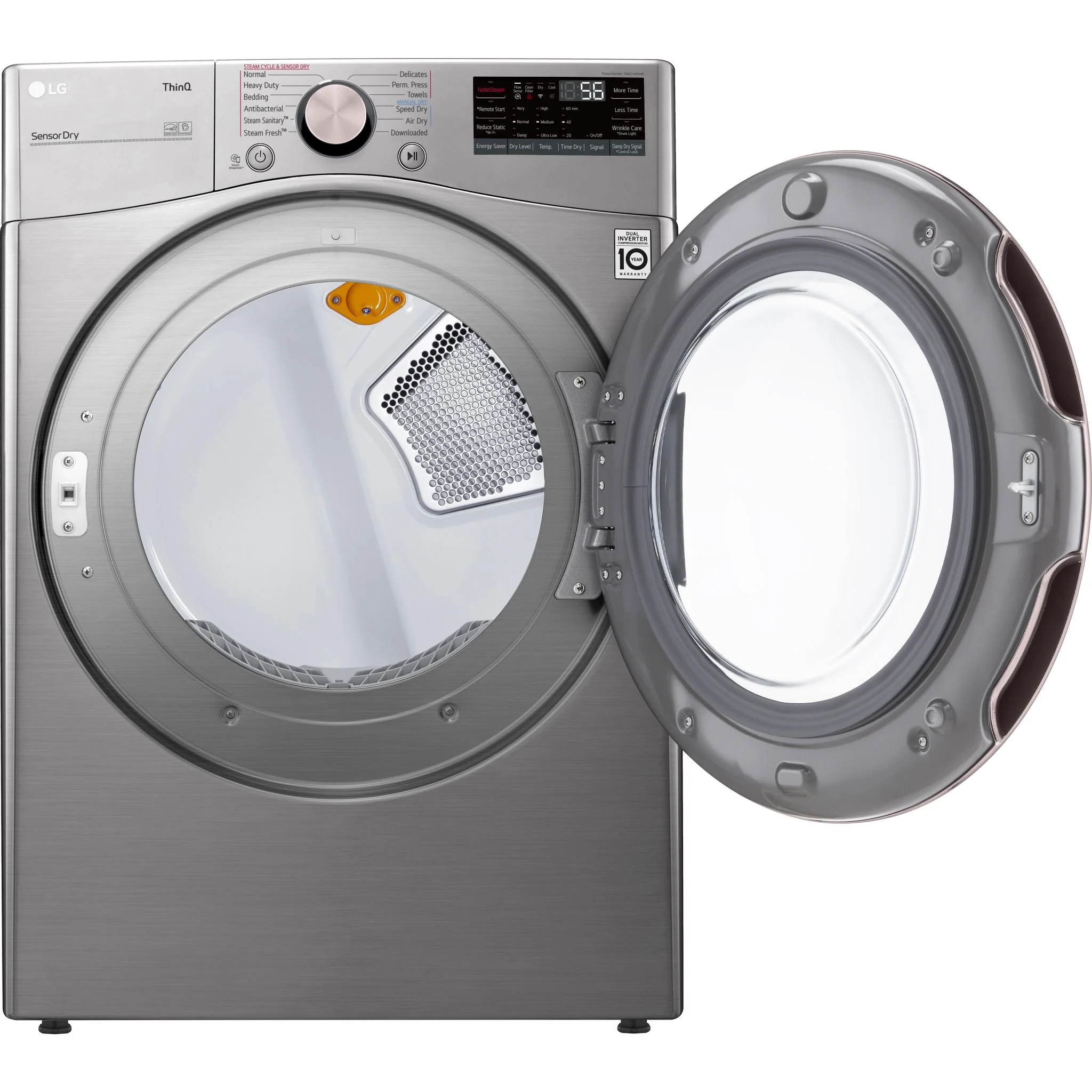 LG 7.4 cu.ft. Ultra Large Capacity Front Load Electric Dryer - Graphite Steel VCM (DLEX3850V) - Image 2
