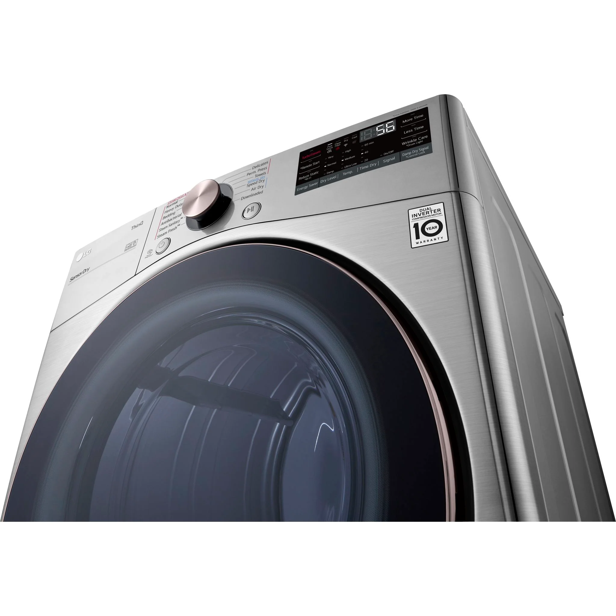 LG 7.4 cu.ft. Ultra Large Capacity Front Load Electric Dryer - Graphite Steel VCM (DLEX3850V) - Image 4