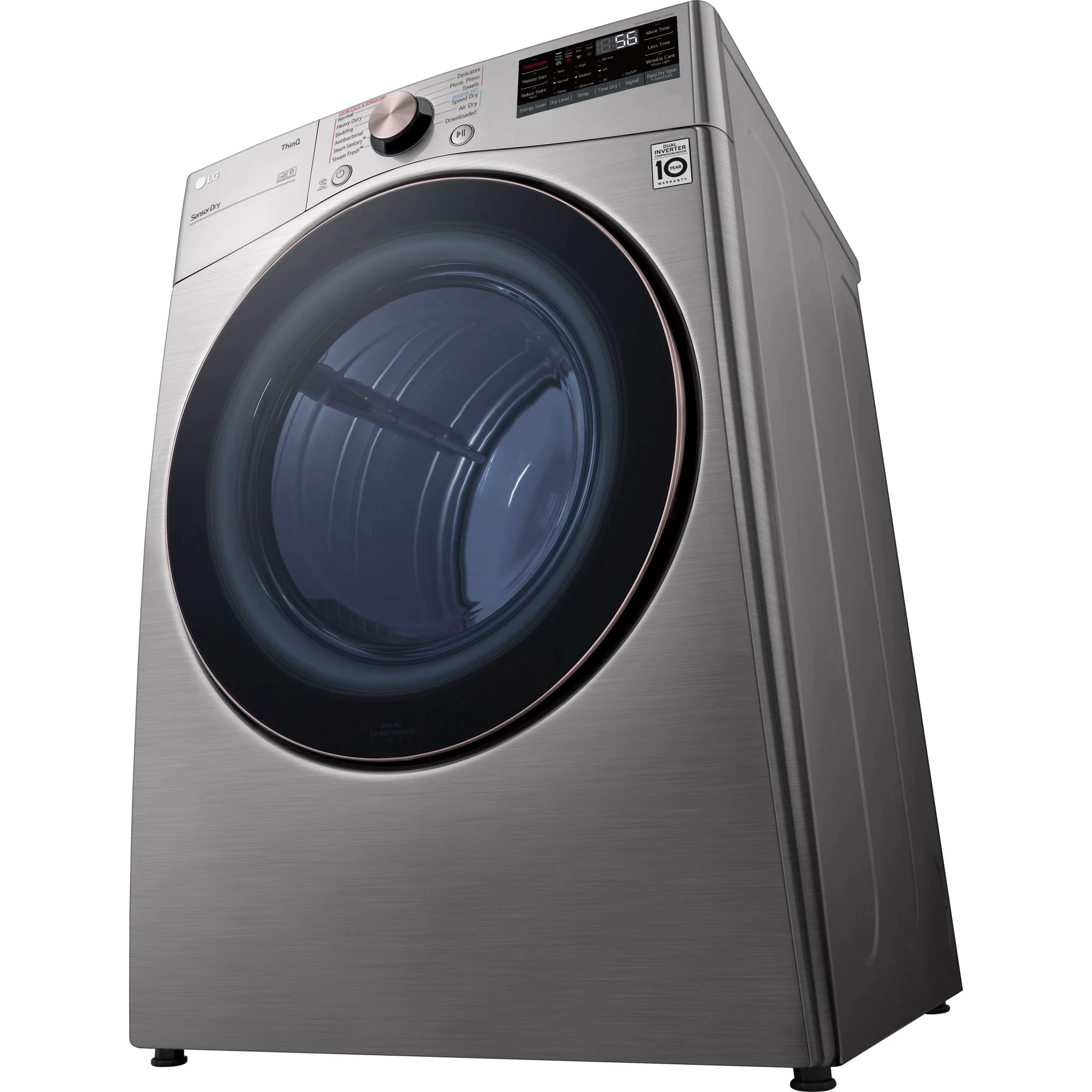 LG 7.4 cu.ft. Ultra Large Capacity Front Load Electric Dryer - Graphite Steel VCM (DLEX3850V) - Image 5