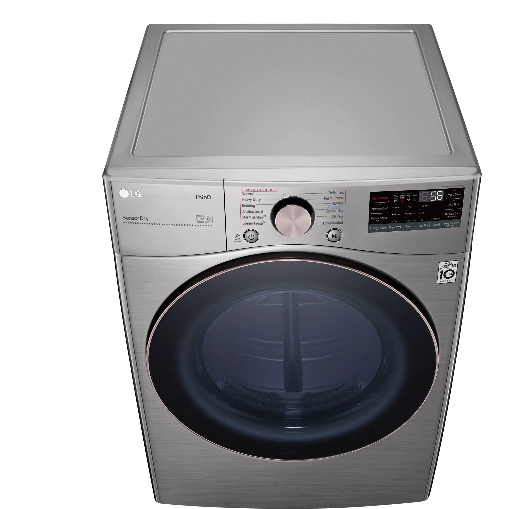 LG 7.4 cu.ft. Ultra Large Capacity Front Load Electric Dryer - Graphite Steel VCM (DLEX3850V) - Image 7