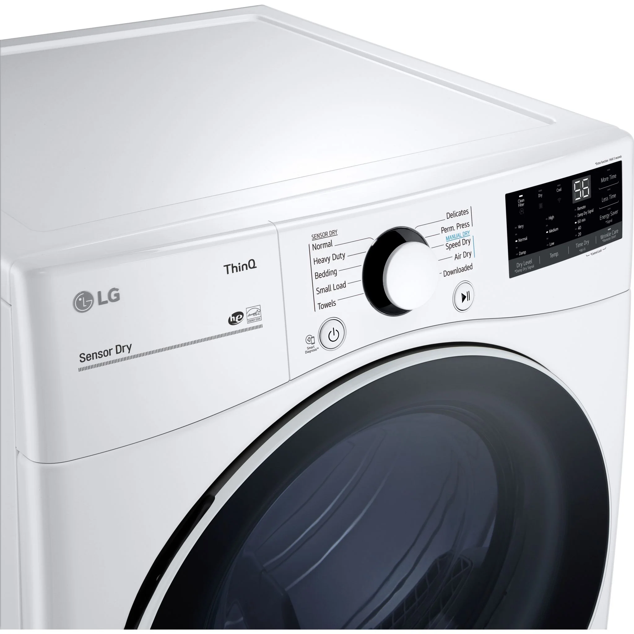 LG 7.4 cu.ft. Ultra Large Capacity Front Load Electric Dryer - White (DLE3600W) - Image 7