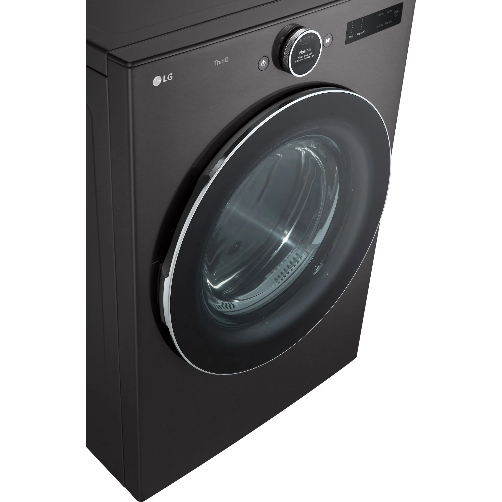 LG 7.4 cu. ft. Ultra Large Capacity Smart Front Load Dryer with Built-In Intelligence & TurboSteam® - Black Steel (DLEX6700B) - Image 12