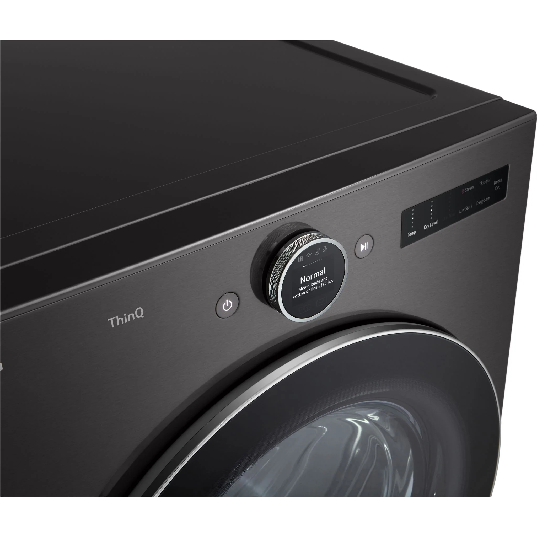 LG 7.4 cu. ft. Ultra Large Capacity Smart Front Load Dryer with Built-In Intelligence & TurboSteam® - Black Steel (DLEX6700B) - Image 14