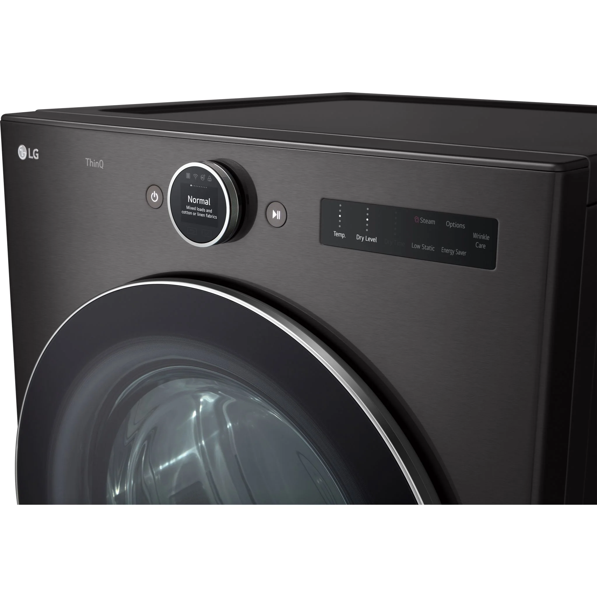 LG 7.4 cu. ft. Ultra Large Capacity Smart Front Load Dryer with Built-In Intelligence & TurboSteam® - Black Steel (DLEX6700B) - Image 15