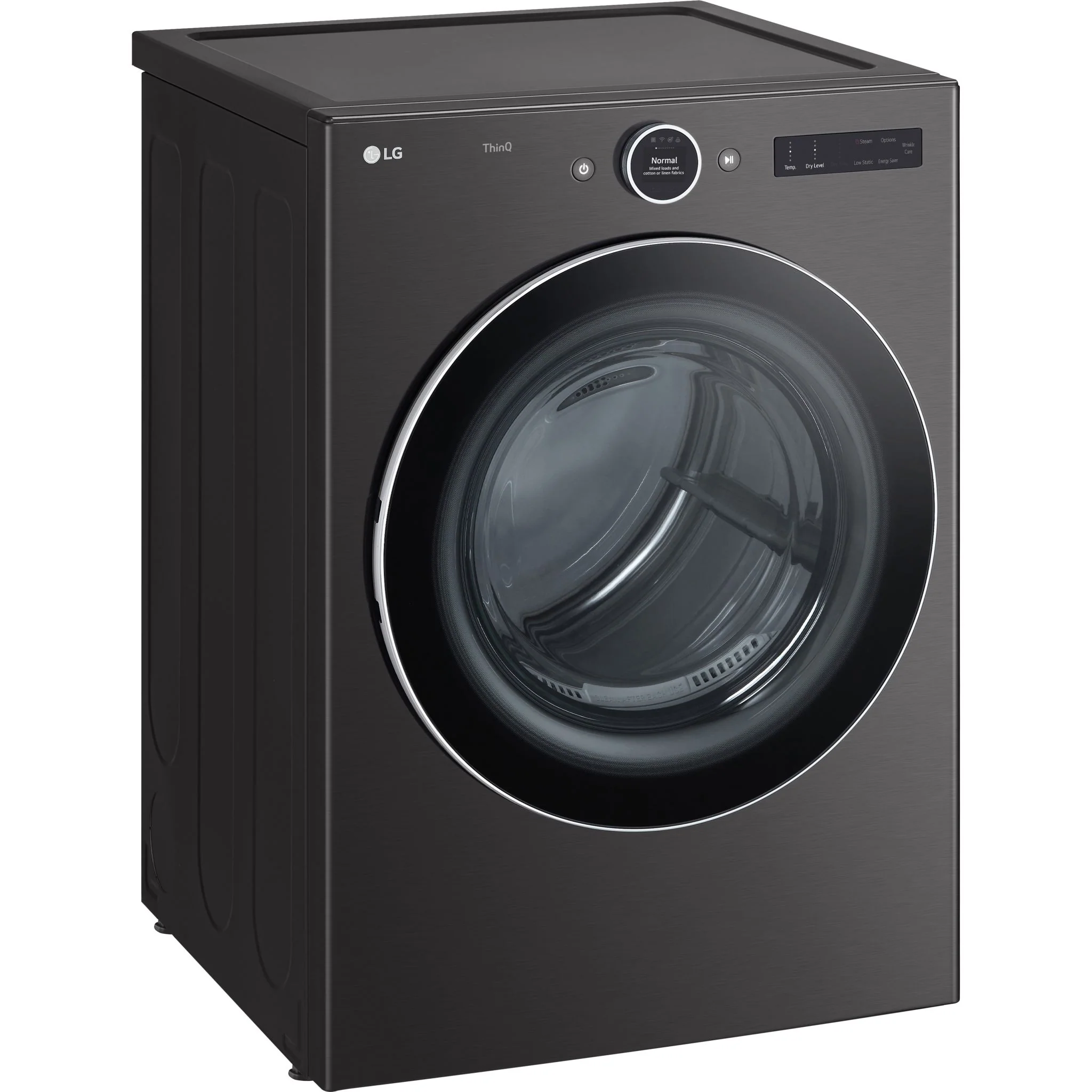 LG 7.4 cu. ft. Ultra Large Capacity Smart Front Load Dryer with Built-In Intelligence & TurboSteam® - Black Steel (DLEX6700B) - Image 4
