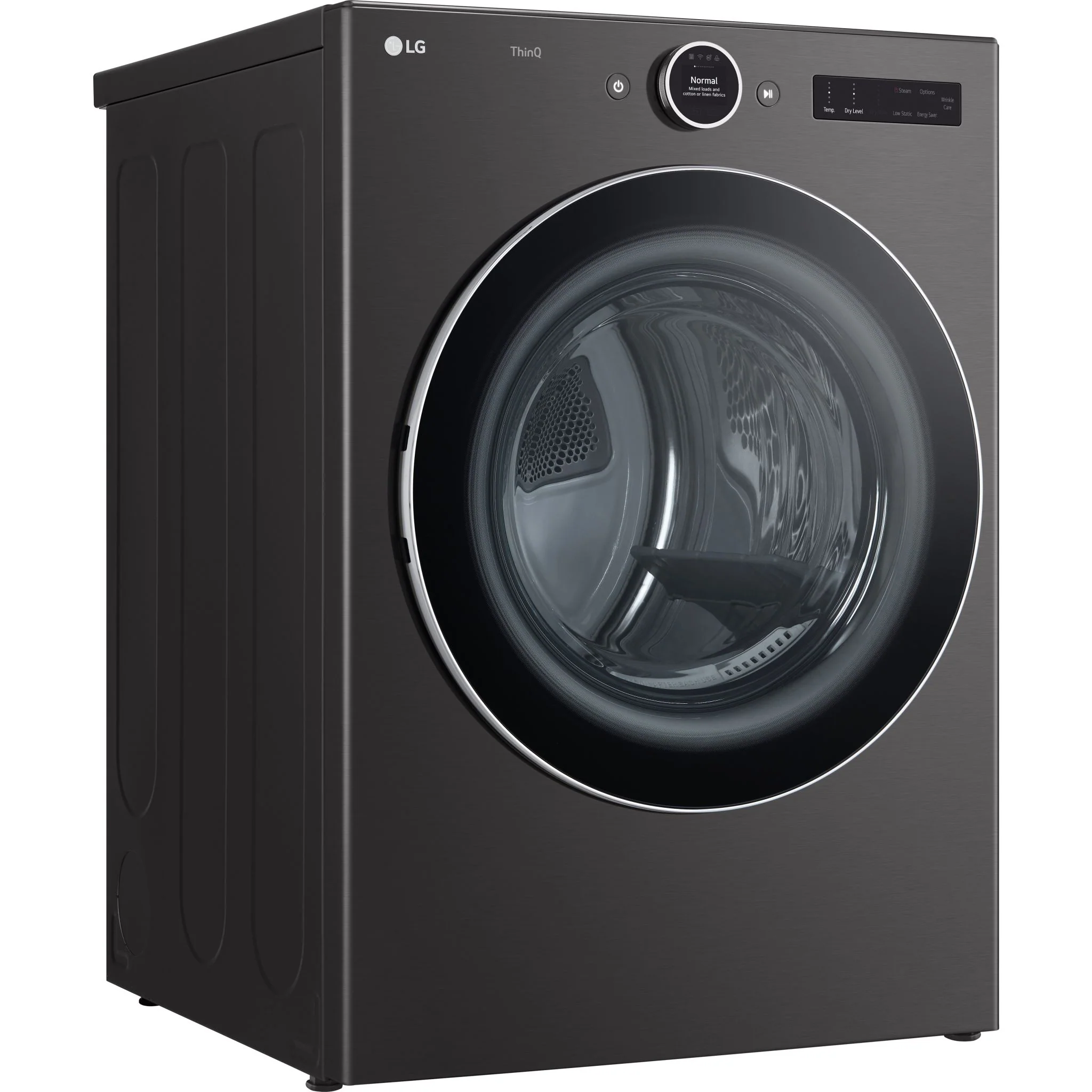 LG 7.4 cu. ft. Ultra Large Capacity Smart Front Load Dryer with Built-In Intelligence & TurboSteam® - Black Steel (DLEX6700B) - Image 5