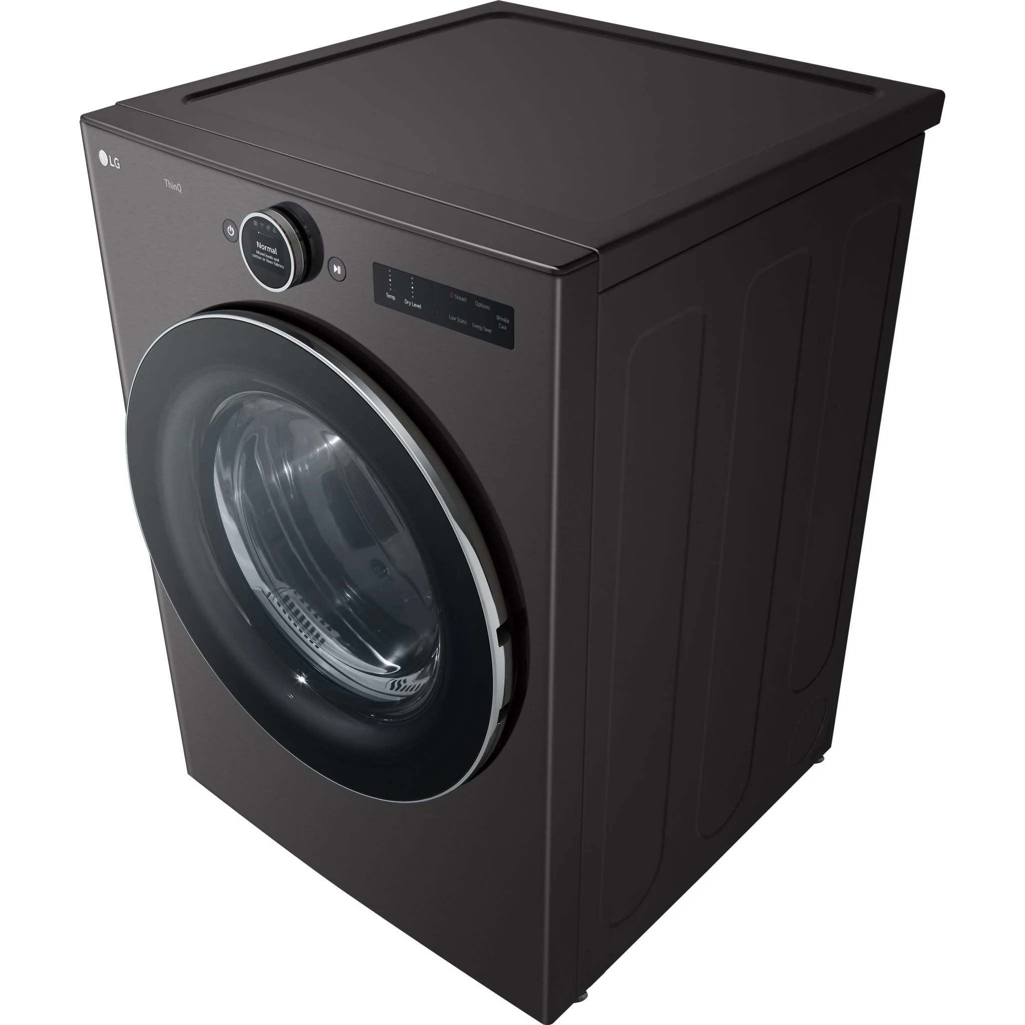 LG 7.4 cu. ft. Ultra Large Capacity Smart Front Load Dryer with Built-In Intelligence & TurboSteam® - Black Steel (DLEX6700B) - Image 6