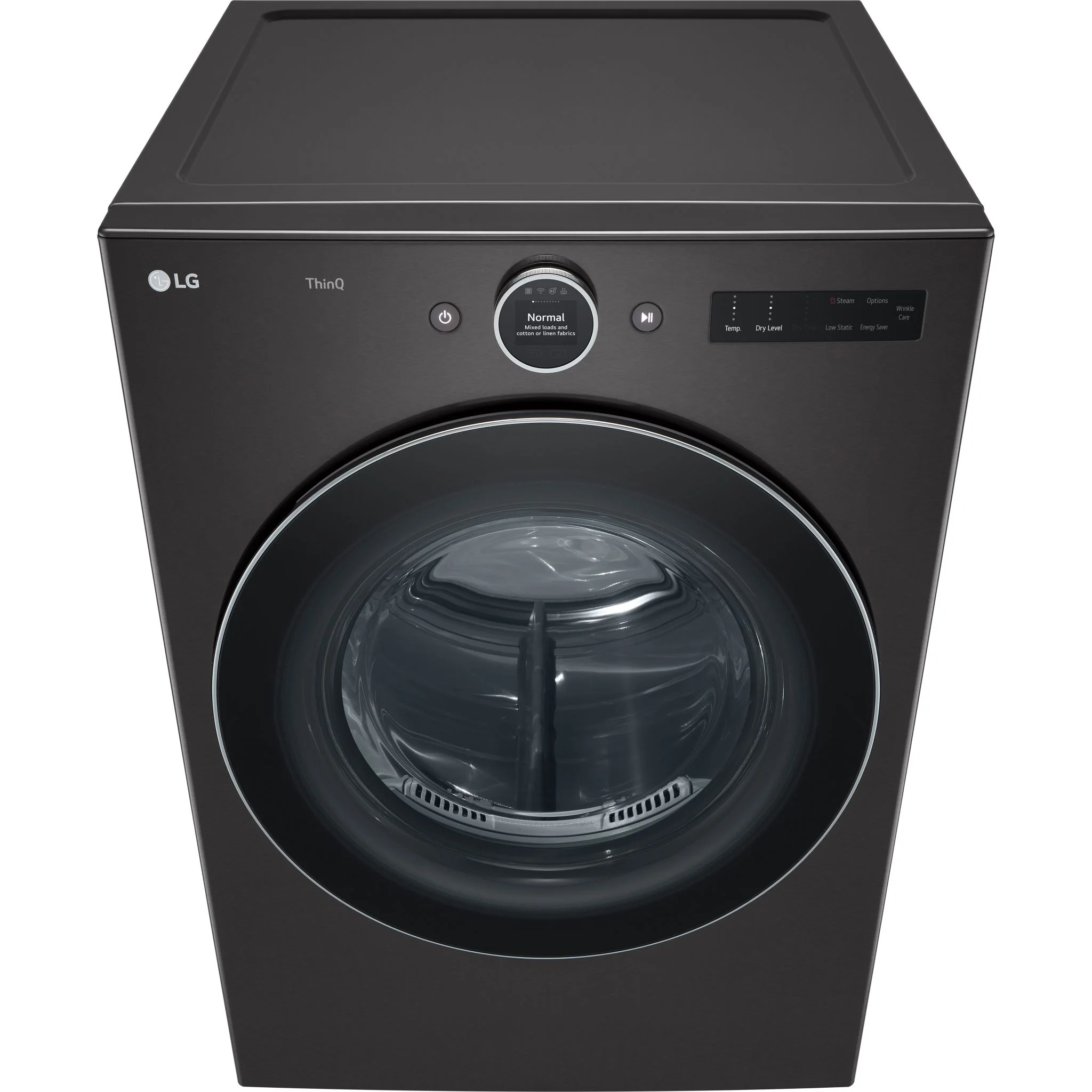 LG 7.4 cu. ft. Ultra Large Capacity Smart Front Load Dryer with Built-In Intelligence & TurboSteam® - Black Steel (DLEX6700B) - Image 8