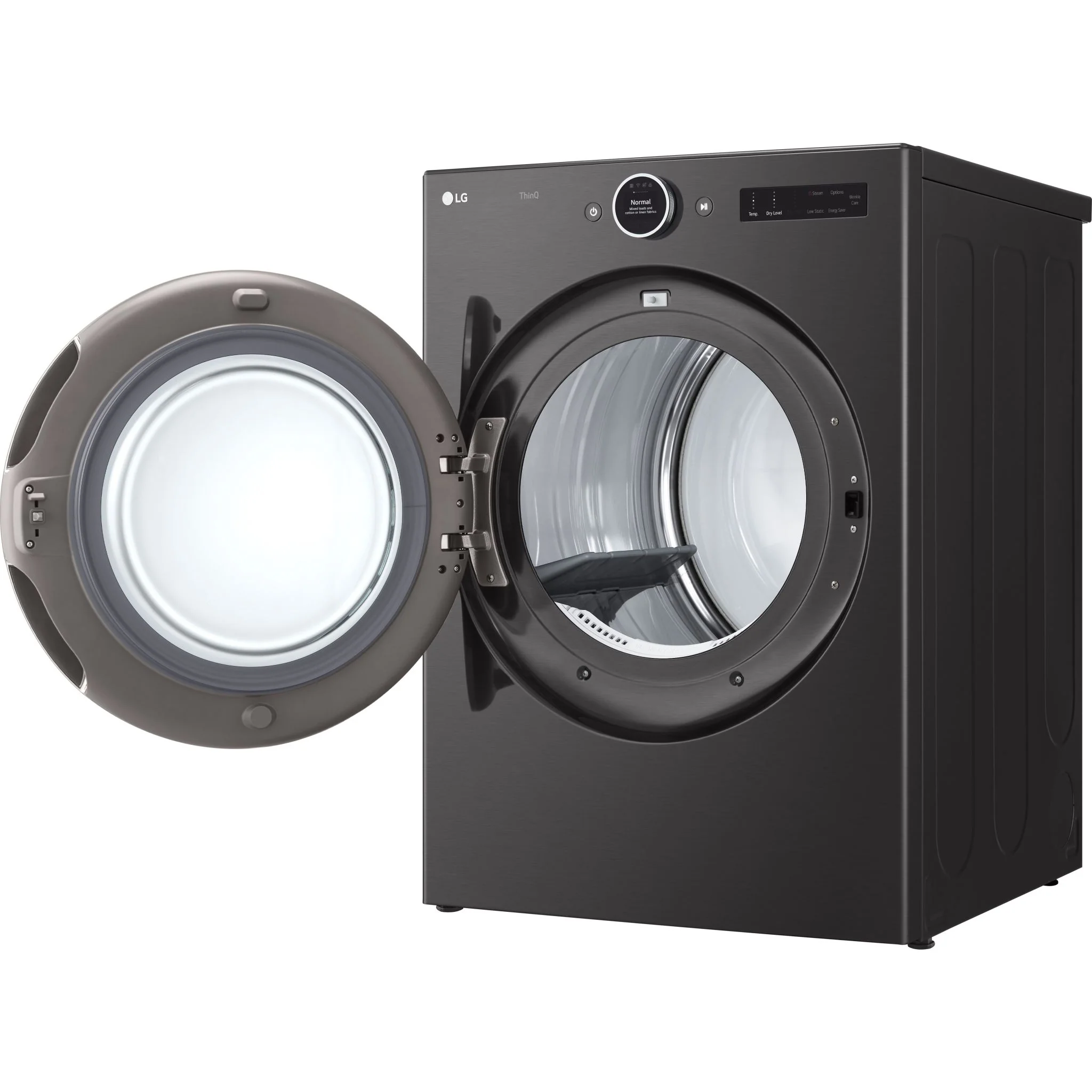 LG 7.4 cu. ft. Ultra Large Capacity Smart Front Load Dryer with Built-In Intelligence & TurboSteam® - Black Steel (DLEX6700B) - Image 9