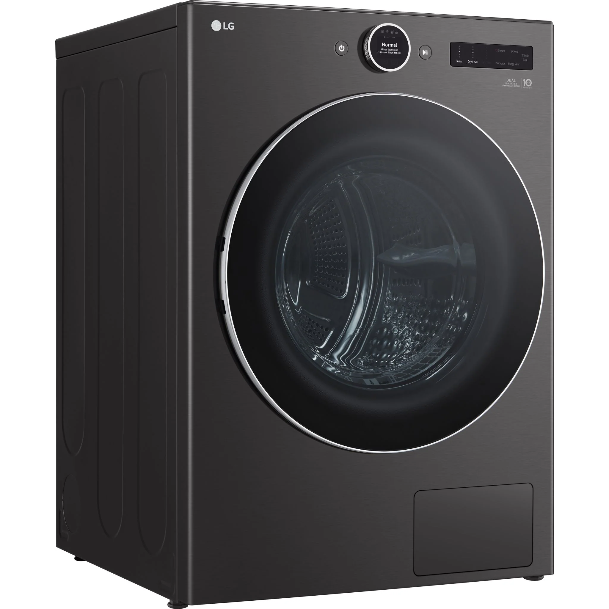 LG 7.8 cu.ft 6-Motion DirectDrive® Dryer with Heat Pump - Black Steel (DLHC6702B) - Image 2