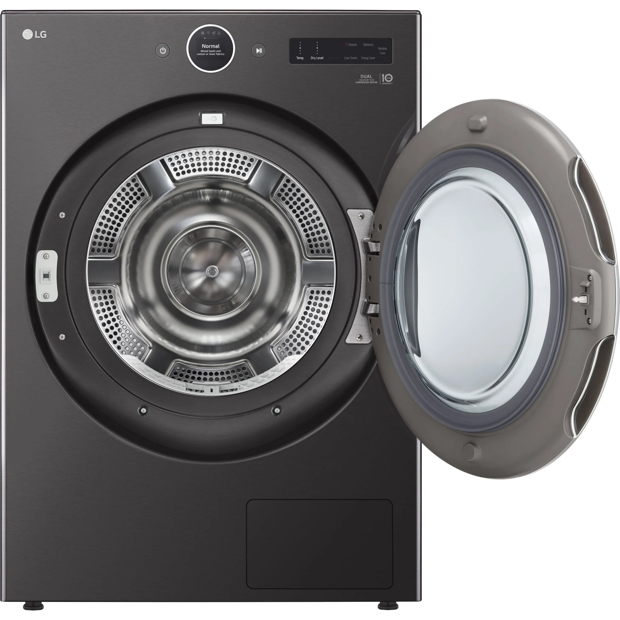 LG 7.8 cu.ft 6-Motion DirectDrive® Dryer with Heat Pump - Black Steel (DLHC6702B) - Image 4