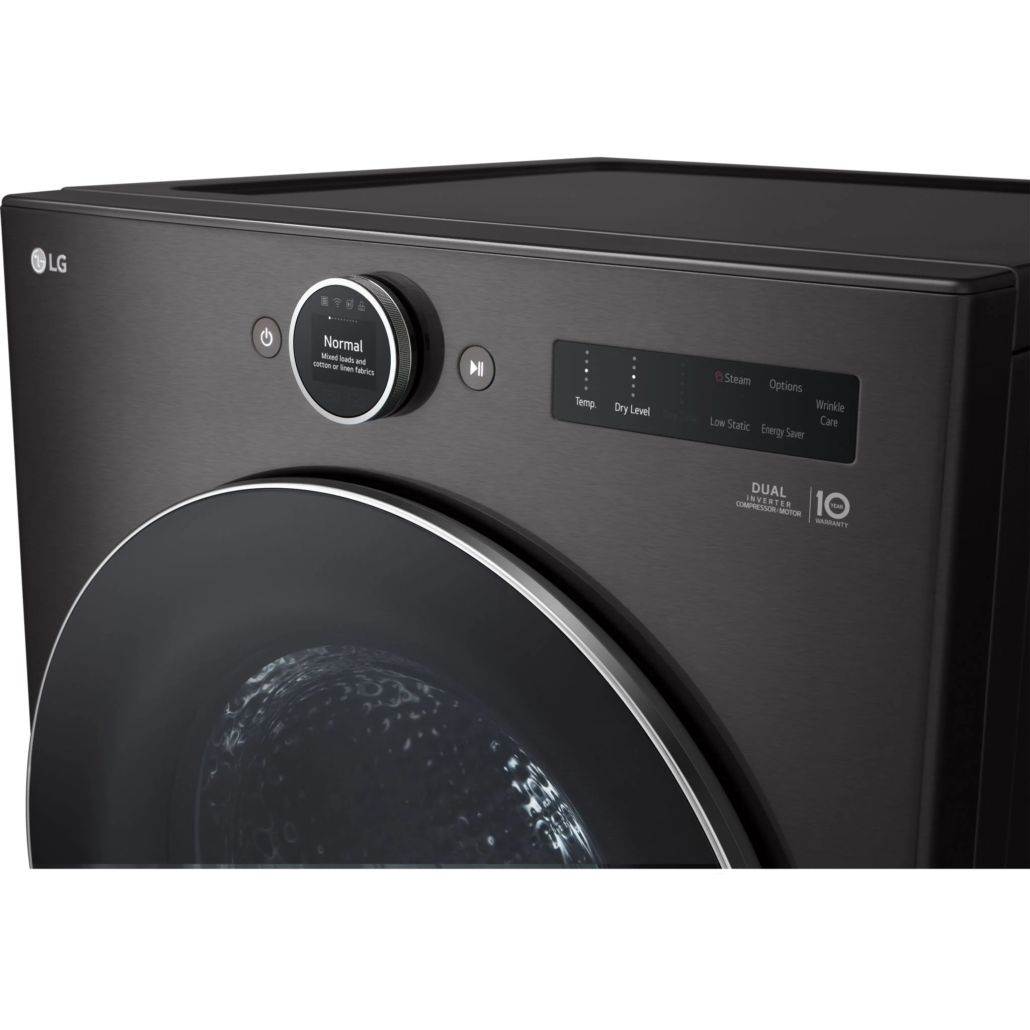 LG 7.8 cu.ft 6-Motion DirectDrive® Dryer with Heat Pump - Black Steel (DLHC6702B) - Image 8