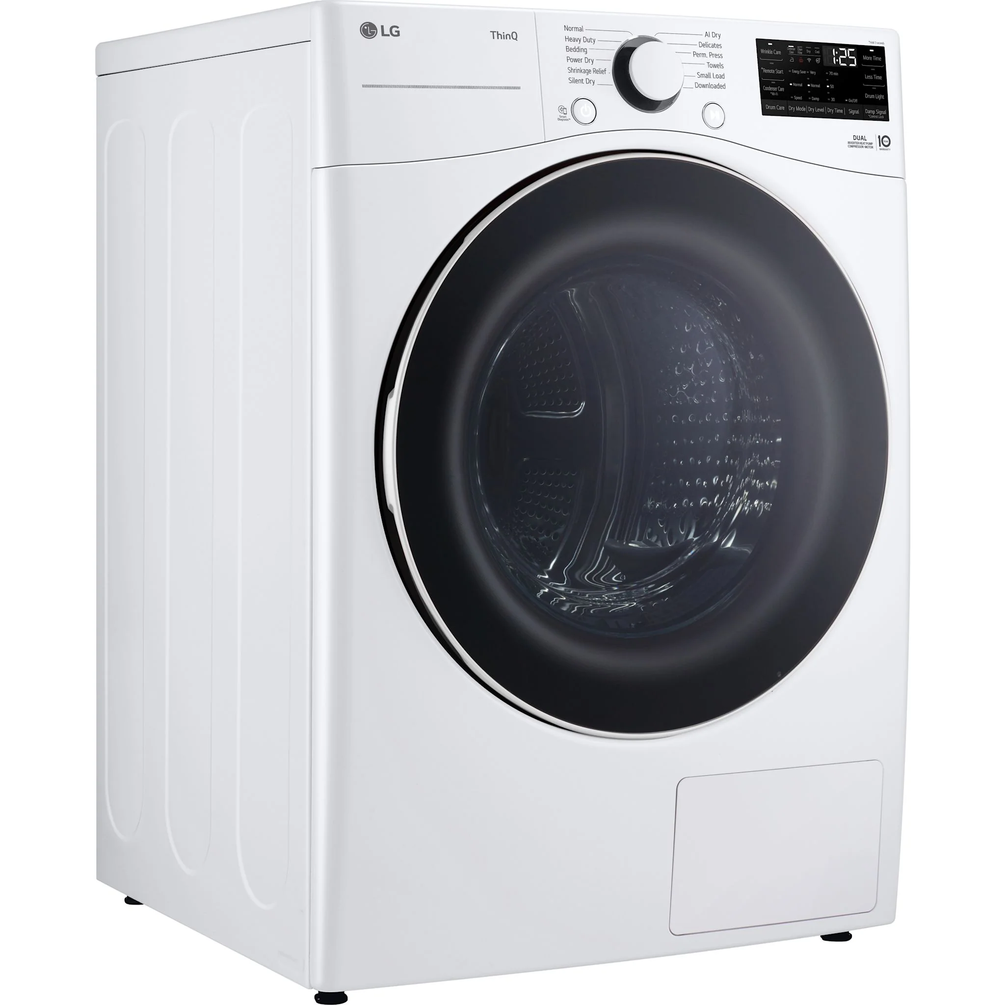 LG 7.8 cu. ft. mega capacity smart front load dryer with Dual Inverter HeatPump™ Technology - White (DLHC3602W) - Image 2