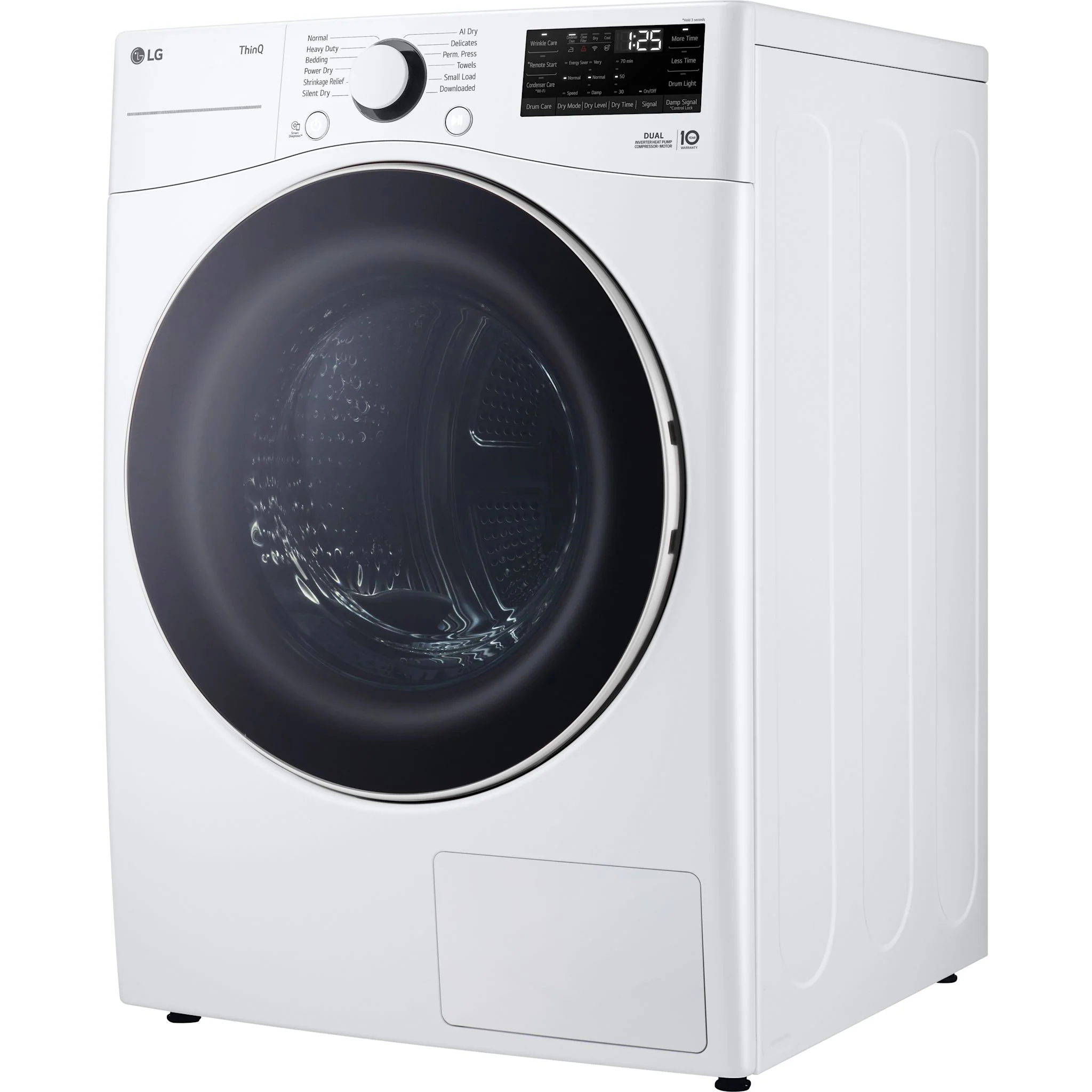 LG 7.8 cu. ft. mega capacity smart front load dryer with Dual Inverter HeatPump™ Technology - White (DLHC3602W) - Image 3