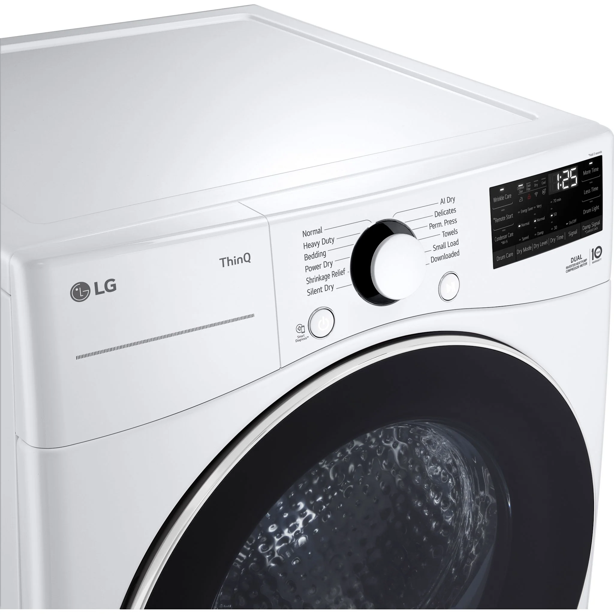 LG 7.8 cu. ft. mega capacity smart front load dryer with Dual Inverter HeatPump™ Technology - White (DLHC3602W) - Image 4