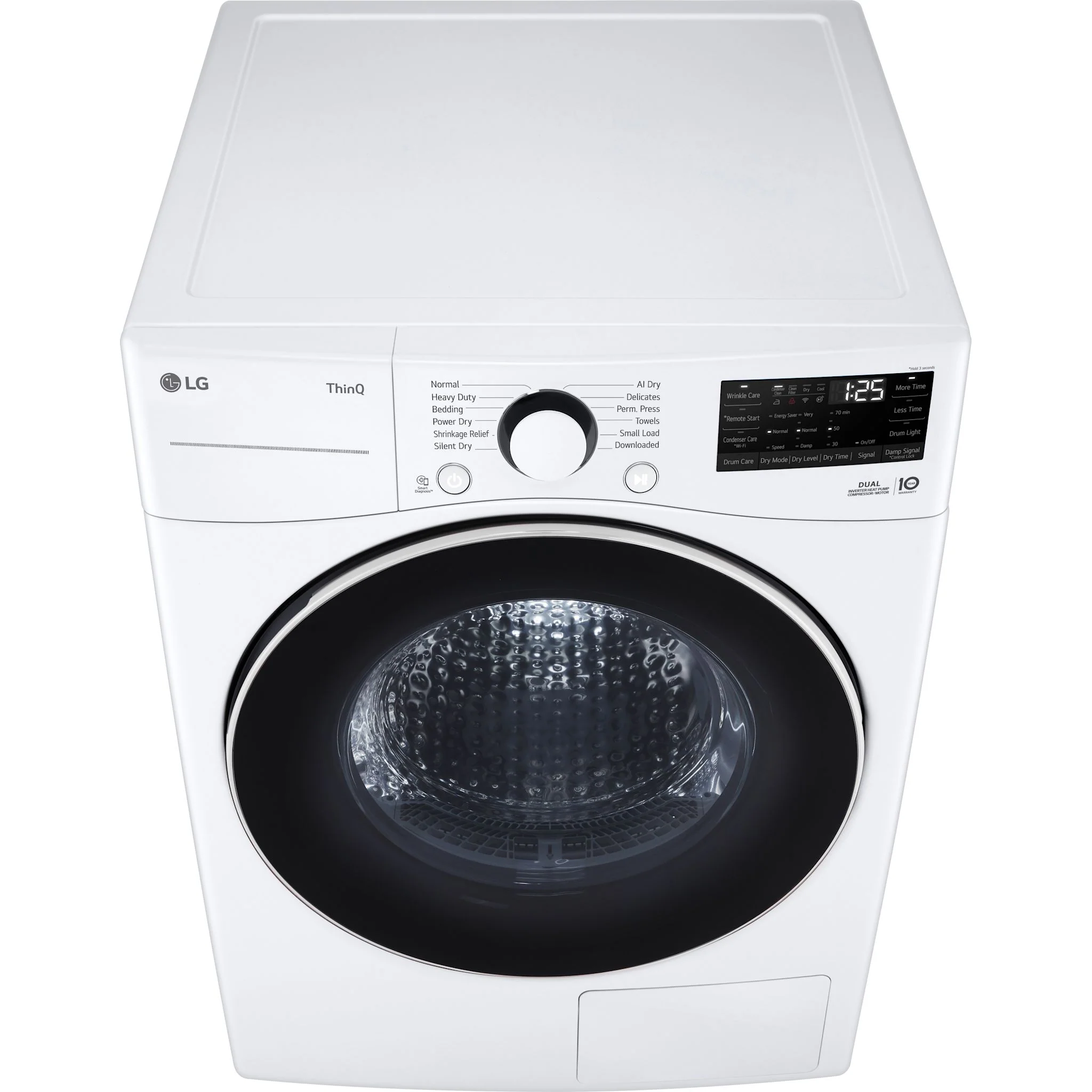 LG 7.8 cu. ft. mega capacity smart front load dryer with Dual Inverter HeatPump™ Technology - White (DLHC3602W) - Image 5