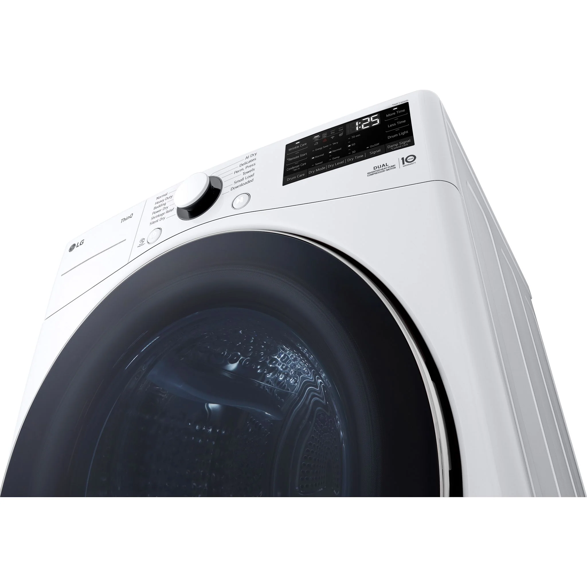 LG 7.8 cu. ft. mega capacity smart front load dryer with Dual Inverter HeatPump™ Technology - White (DLHC3602W) - Image 6