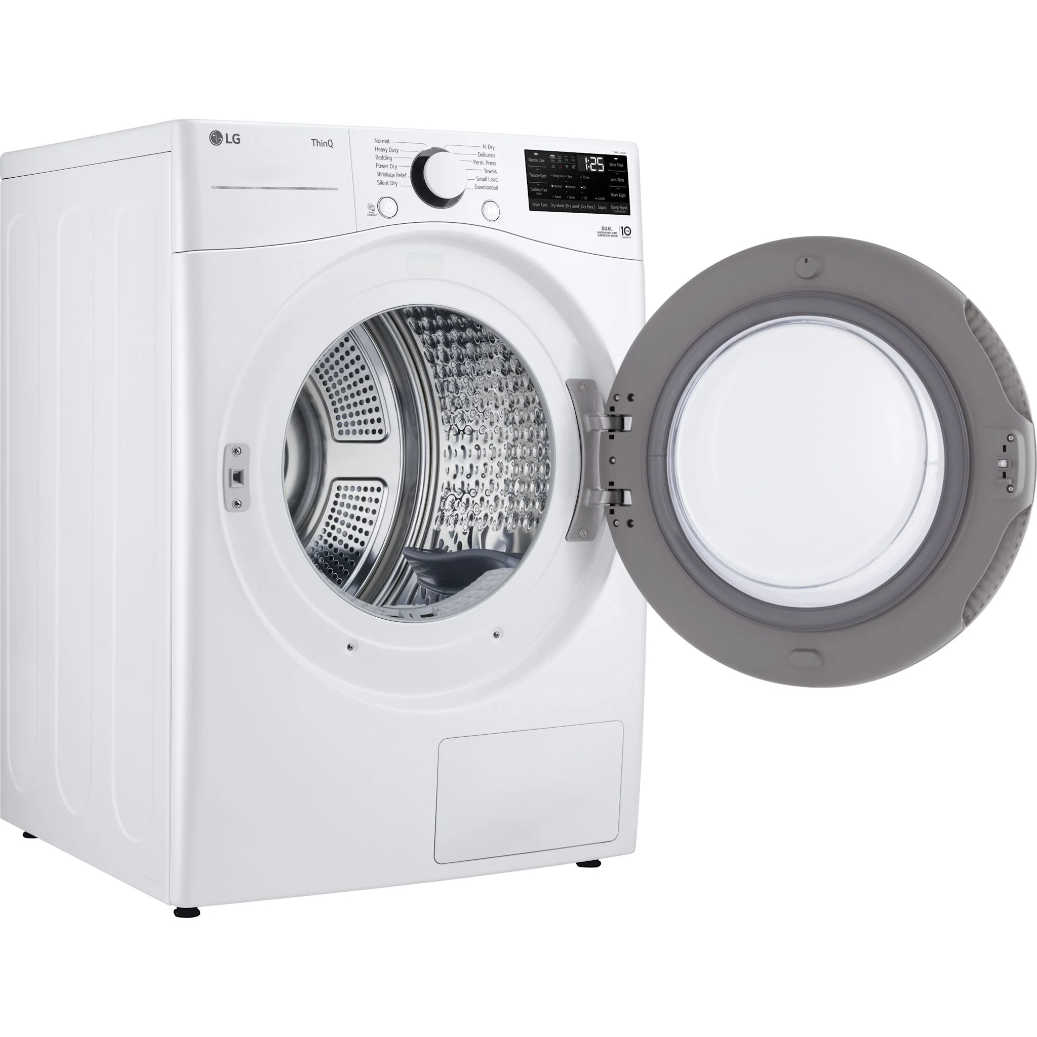 LG 7.8 cu. ft. mega capacity smart front load dryer with Dual Inverter HeatPump™ Technology - White (DLHC3602W) - Image 8