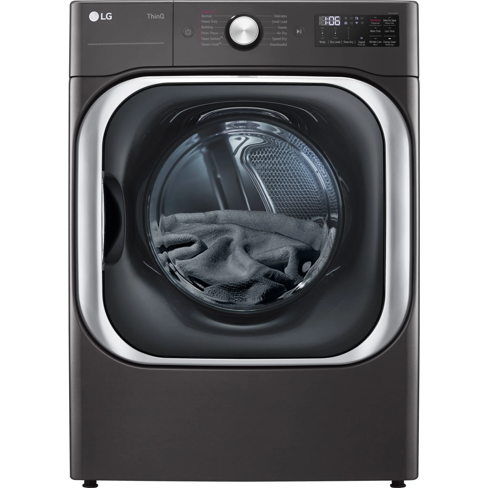 LG 9.0 cu. ft. Mega Capacity Smart wi-fi Enabled Front Load Electric Dryer with TurboSteam™ and Built-In Intelligence - Black (DLEX8900B) - Image 2
