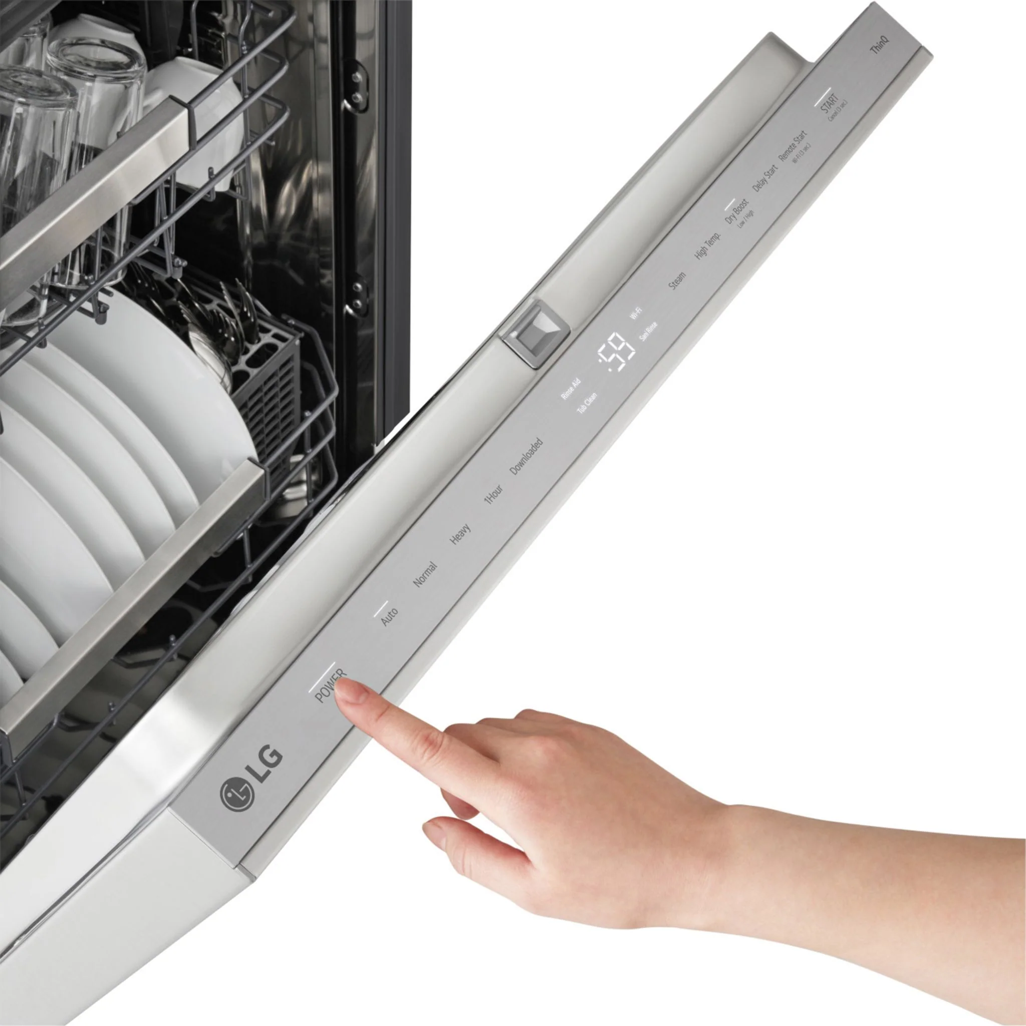 LG FlushFit™ Top Control Dishwasher with 1-Hour Wash & Dry Cycle - Stainless Steel (LDNPH654S) - Image 2