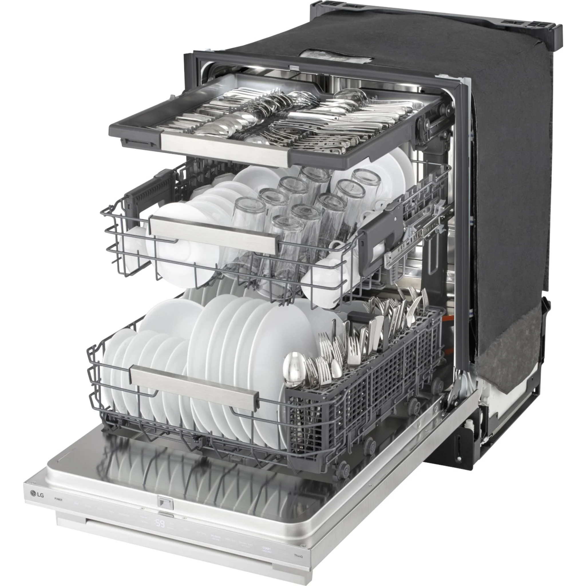 LG FlushFit™ Top Control Dishwasher with 1-Hour Wash & Dry Cycle - Stainless Steel (LDNTH753S) - Image 9