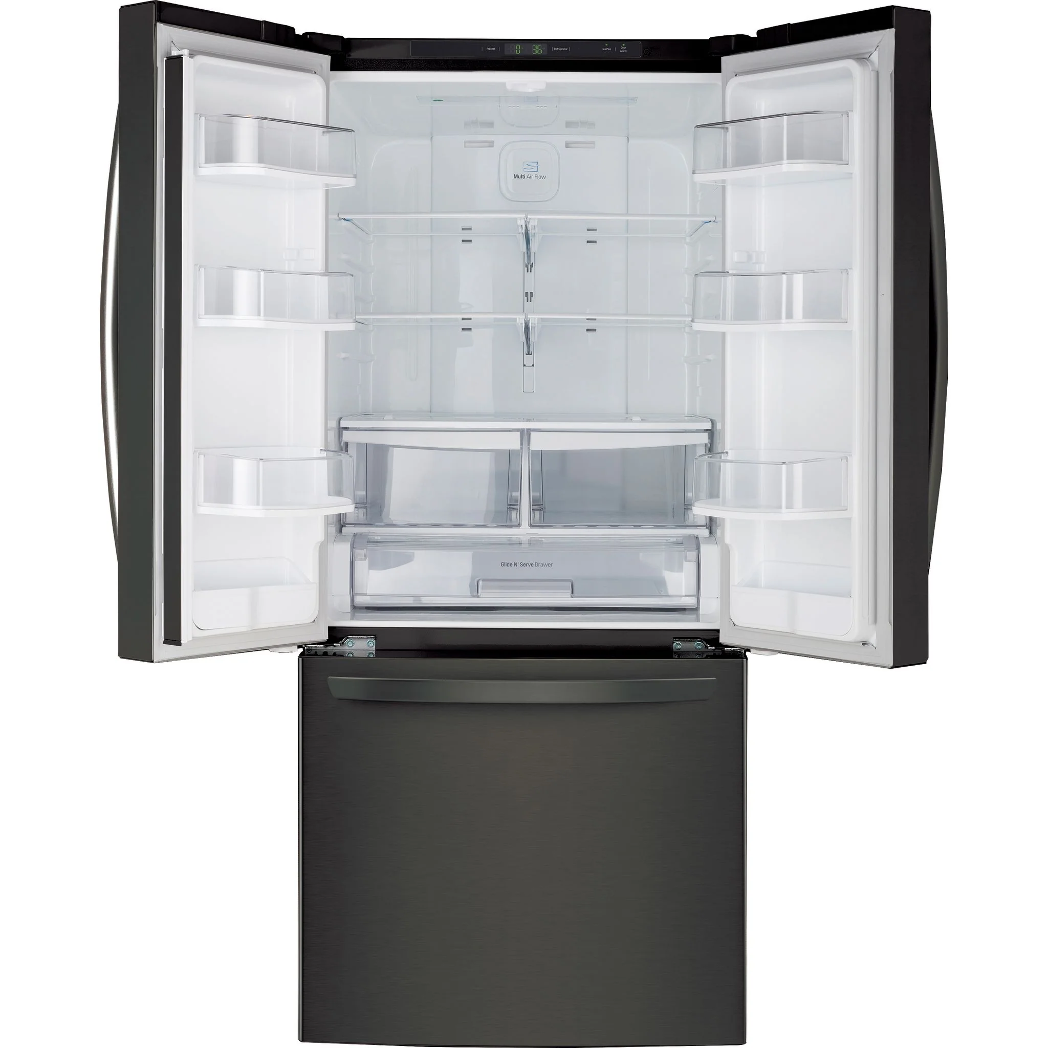 LG French Door Fridge (LRFNS2200D) - Black Stainless - Image 2
