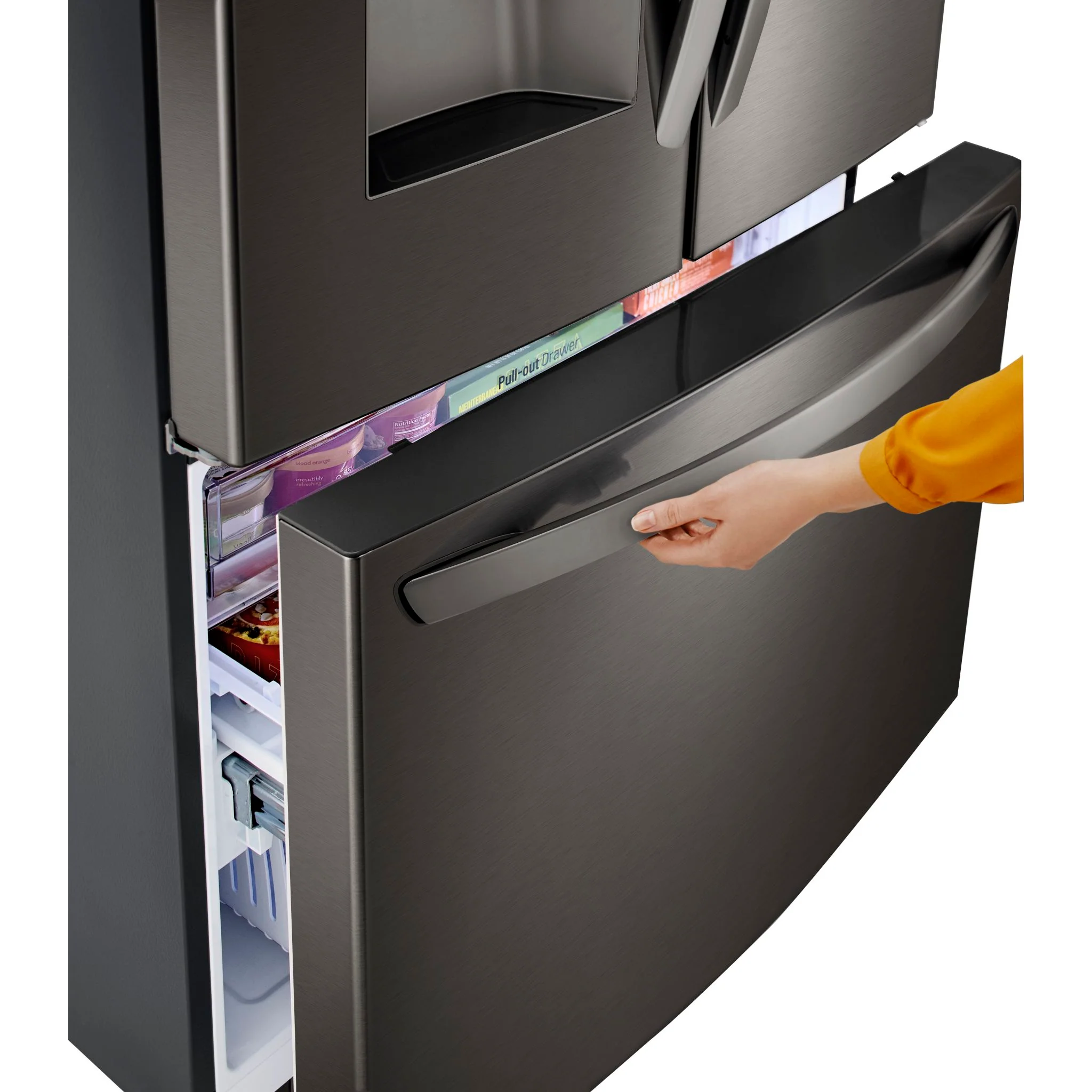 LG French Door Fridge (LRFXS2503D) - Black Stainless - Image 11