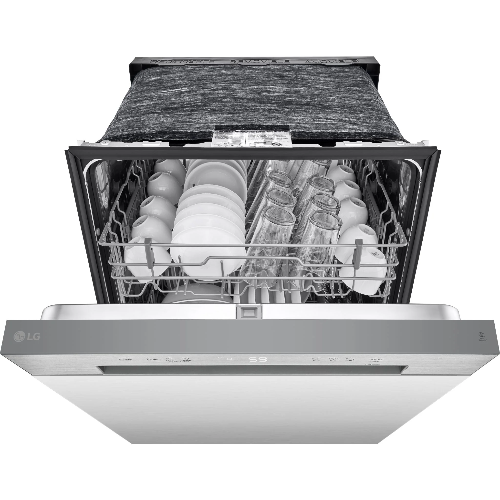 LG Front Control Dishwasher with LoDecibel Operation and Dynamic Dry - Platinum Silver (LDFC2423V) - Image 5
